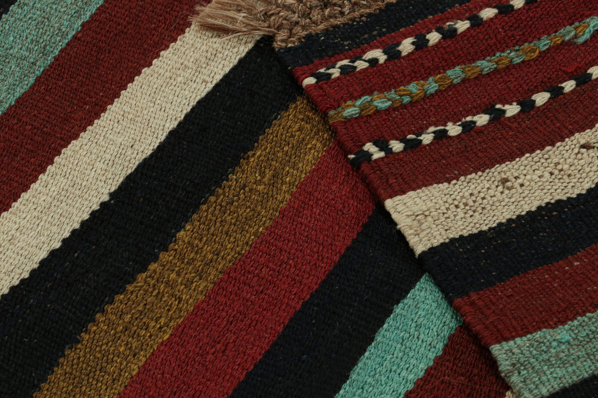 Vintage Afghan Tribal Kilim Teppich mit bunten Streifen, von Rug & Kilim  (Mitte des 20. Jahrhunderts) im Angebot