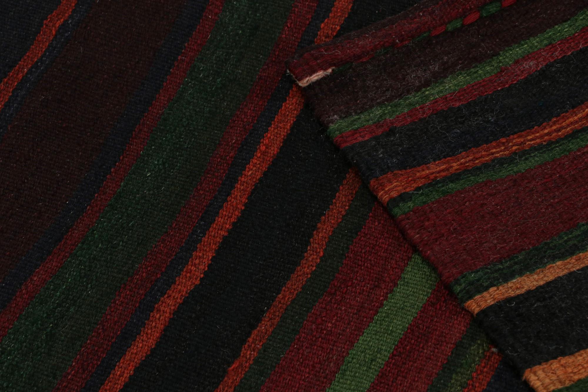 Vintage Afghan Tribal Kilim Rug with Colorful Stripes, from Rug & Kilim  For Sale 1