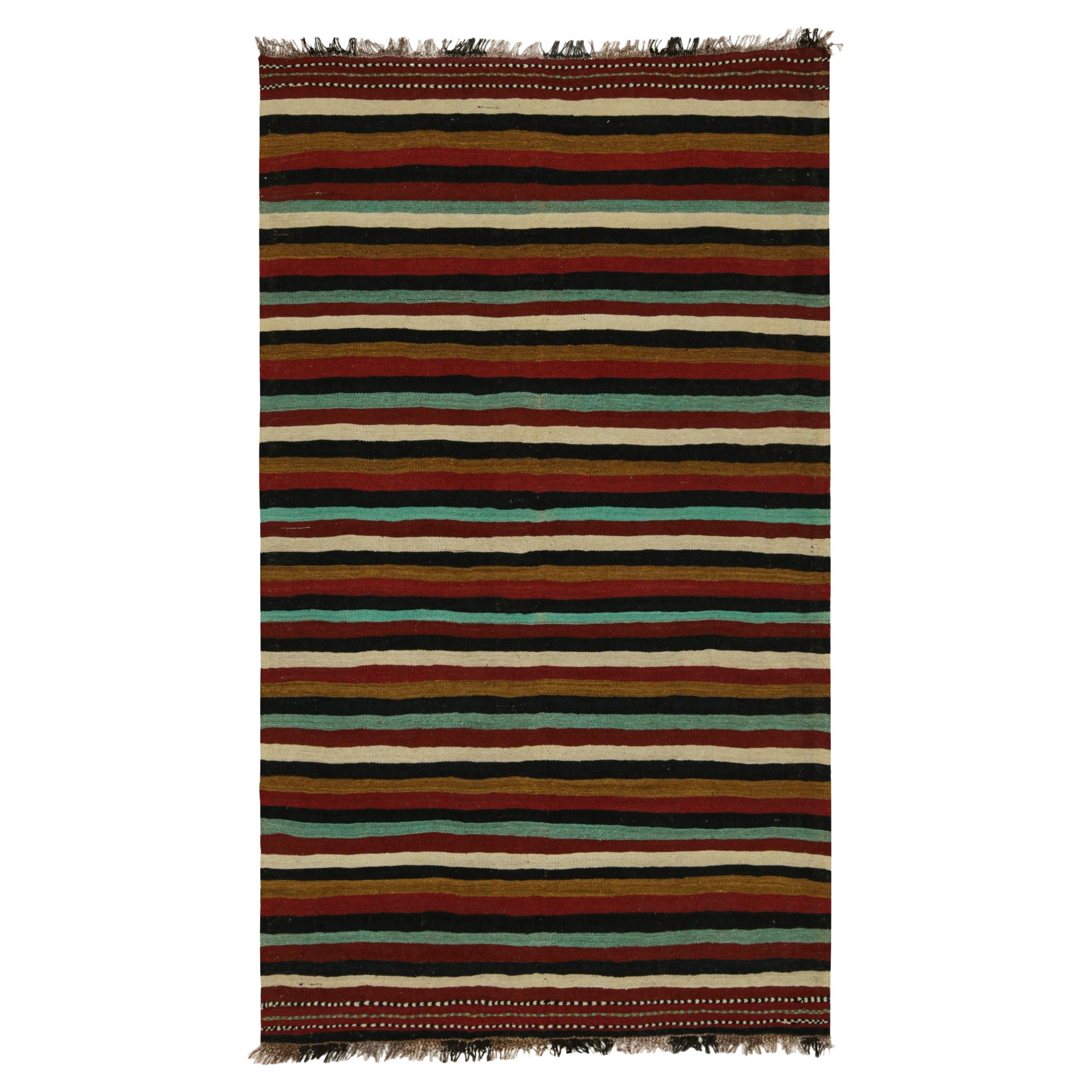 Vintage Afghan Tribal Kilim Teppich mit bunten Streifen, von Rug & Kilim