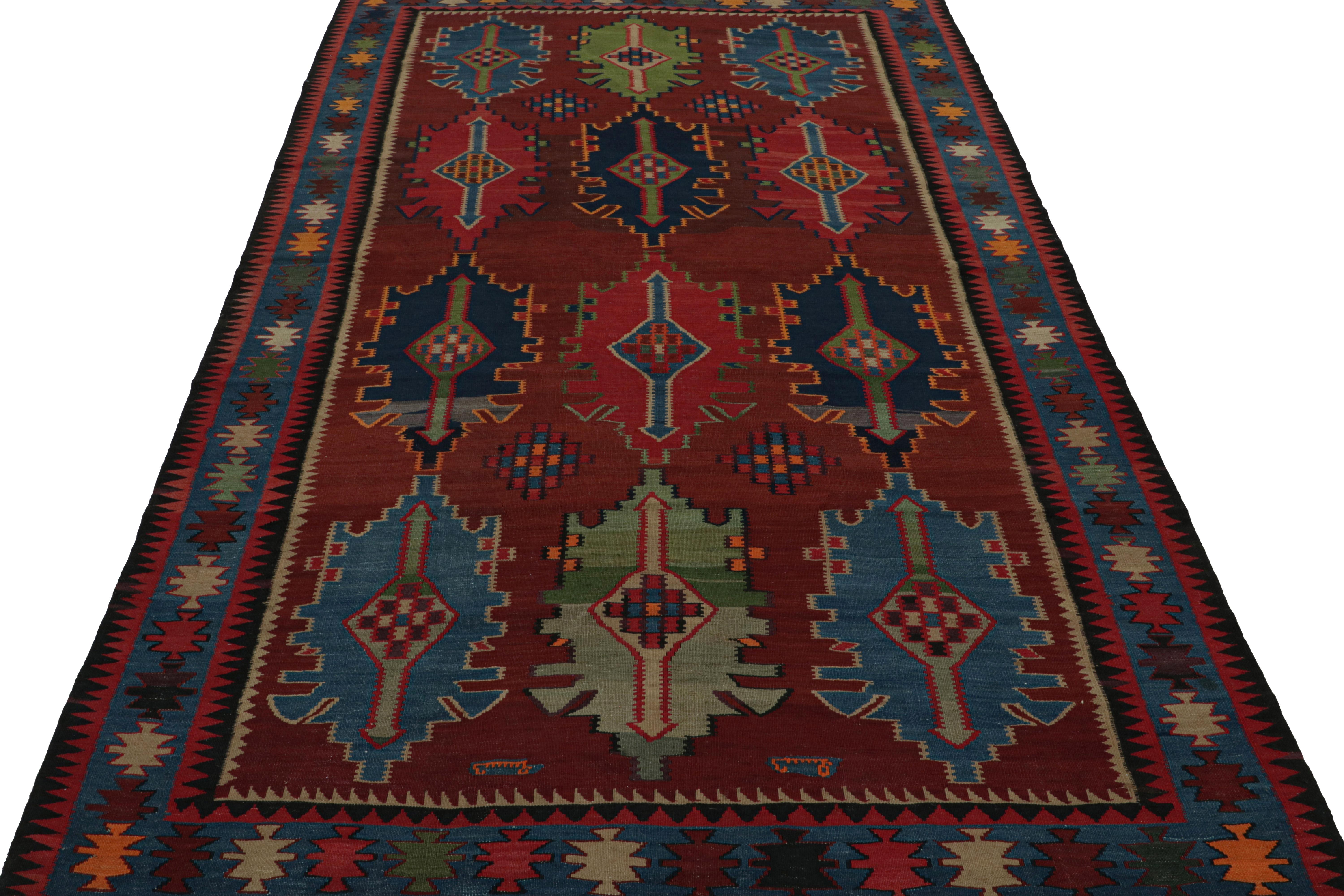 Hand-Woven  Vintage Afghan Tribal Kilim rug, with Geometric Patterns, from Rug & Kilim For Sale