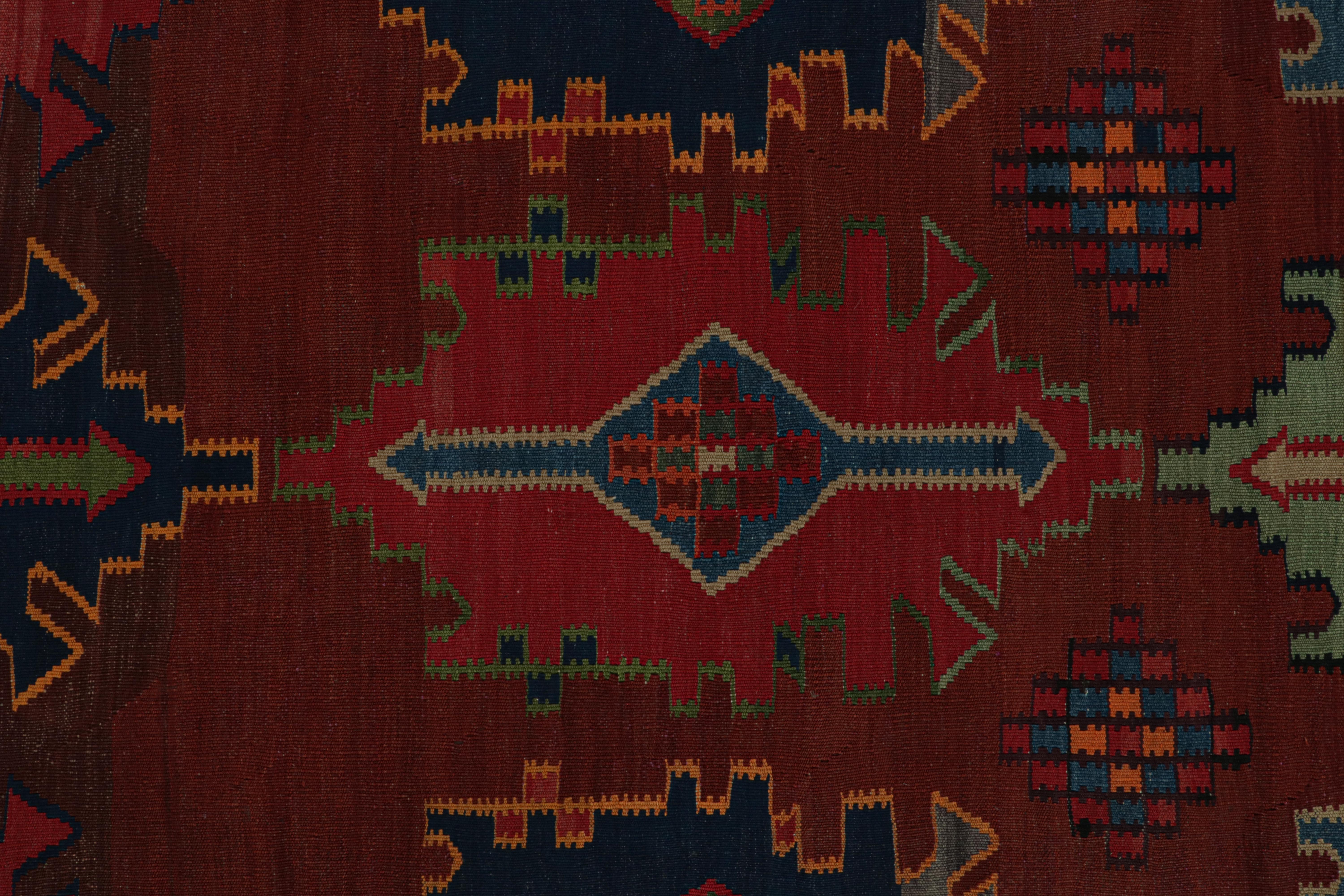 Wool  Vintage Afghan Tribal Kilim rug, with Geometric Patterns, from Rug & Kilim For Sale