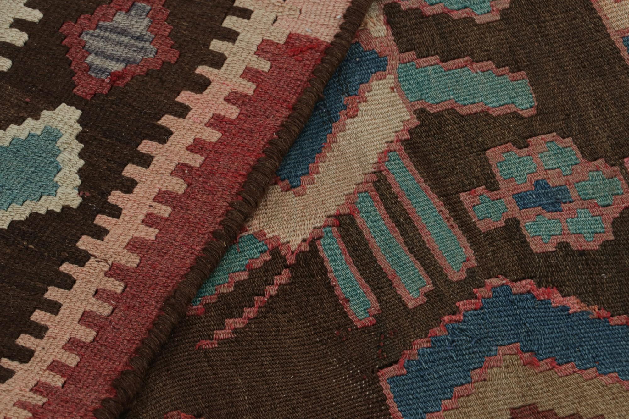 Milieu du XXe siècle Tapis Kilim tribal afghan vintage, avec motifs géométriques, de Rug & Kilim en vente
