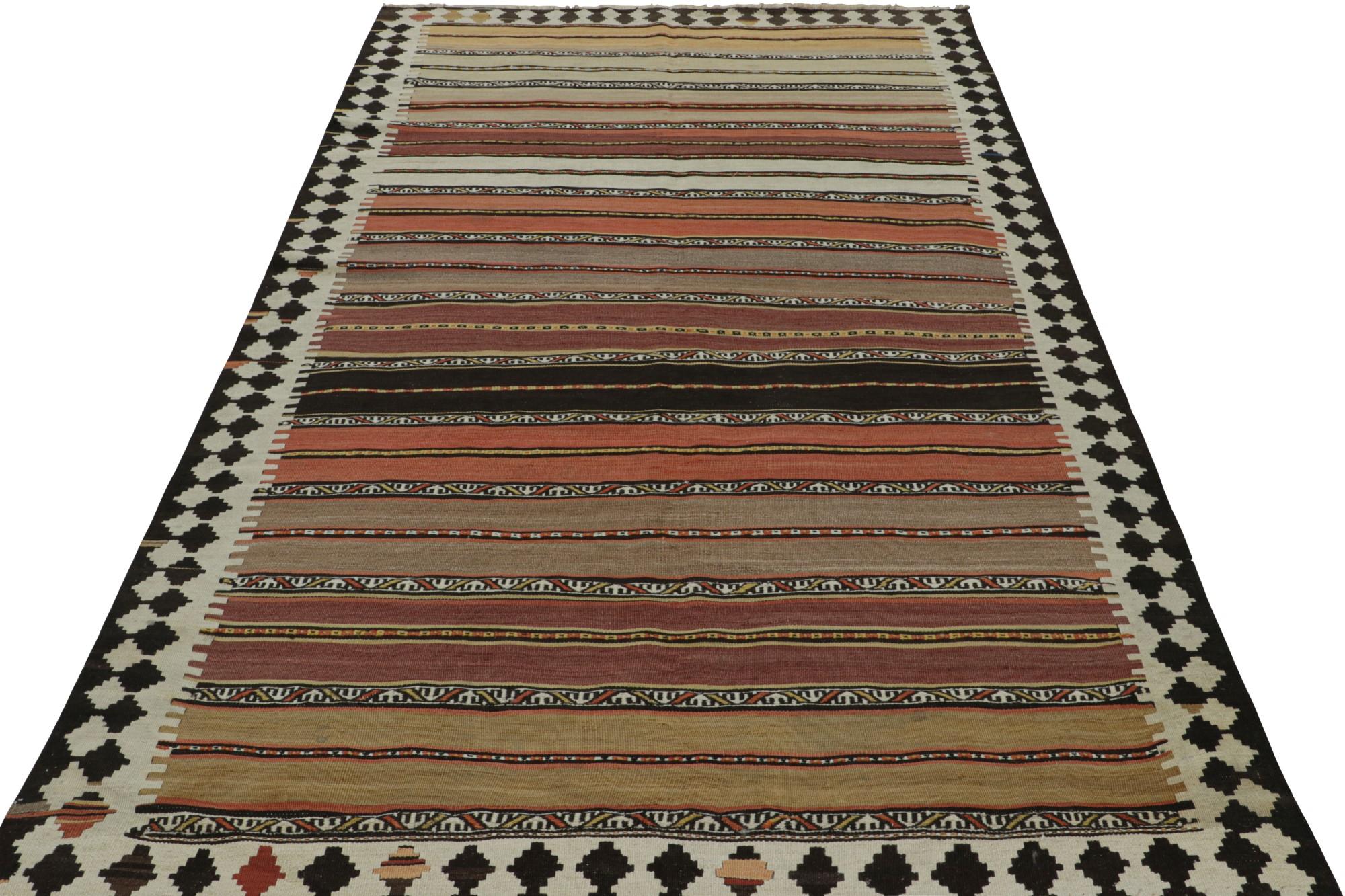 Hand-Knotted Vintage Afghan Tribal Kilim Rug, with Geometric Stripes, from Rug & Kilim For Sale