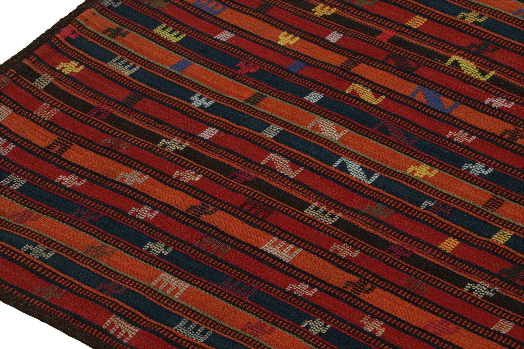 Mid-20th Century Vintage Afghan Tribal Kilim Rug, with Geometric Stripes, from Rug & Kilim For Sale
