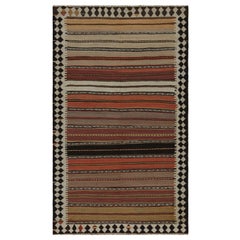 Afghanischer Stammeskunst-Kelim-Teppich im Vintage-Stil mit geometrischen Streifen, von Rug & Kilim