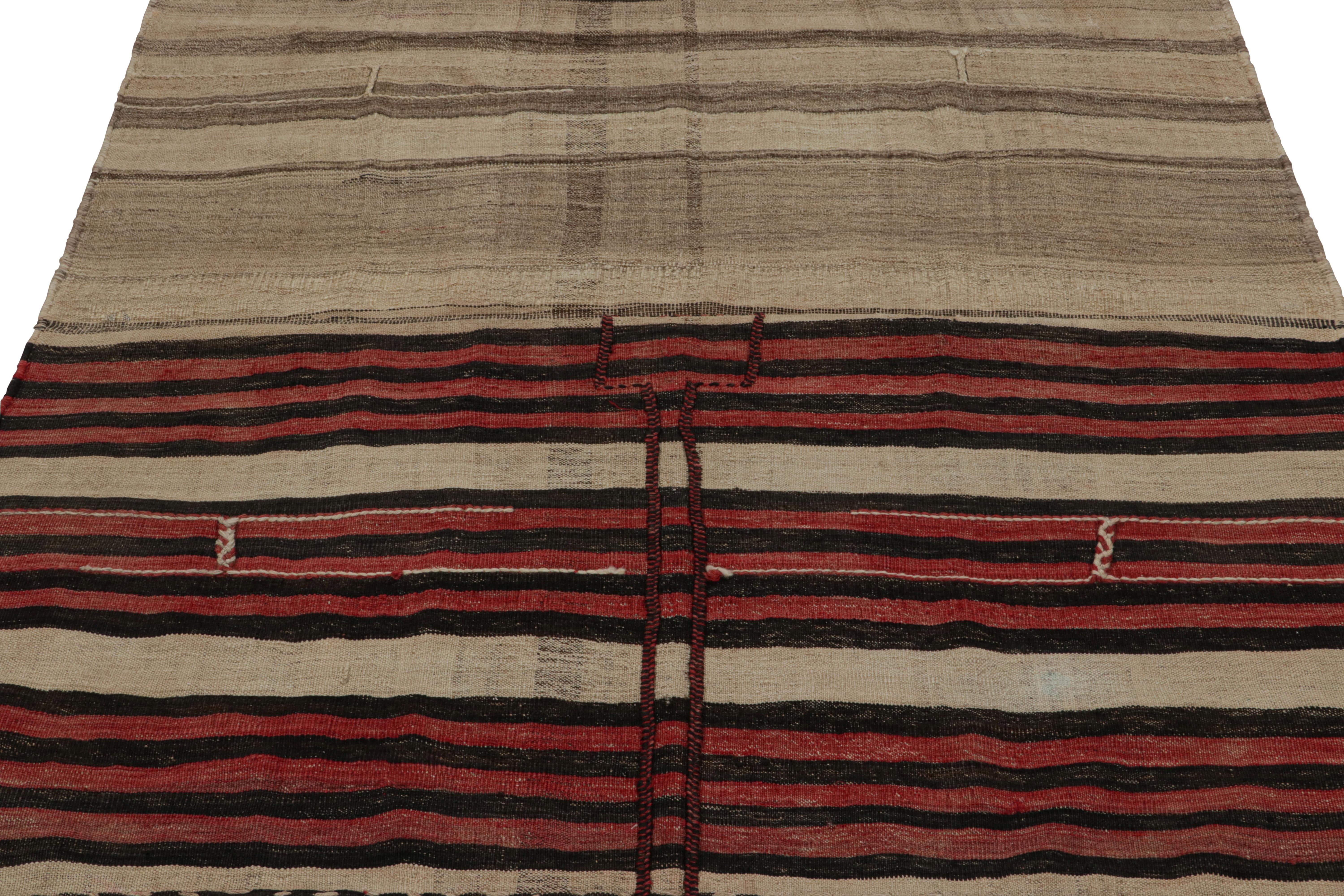 Hand-Woven Vintage Afghan Tribal Kilim rug, with Stripes For Sale