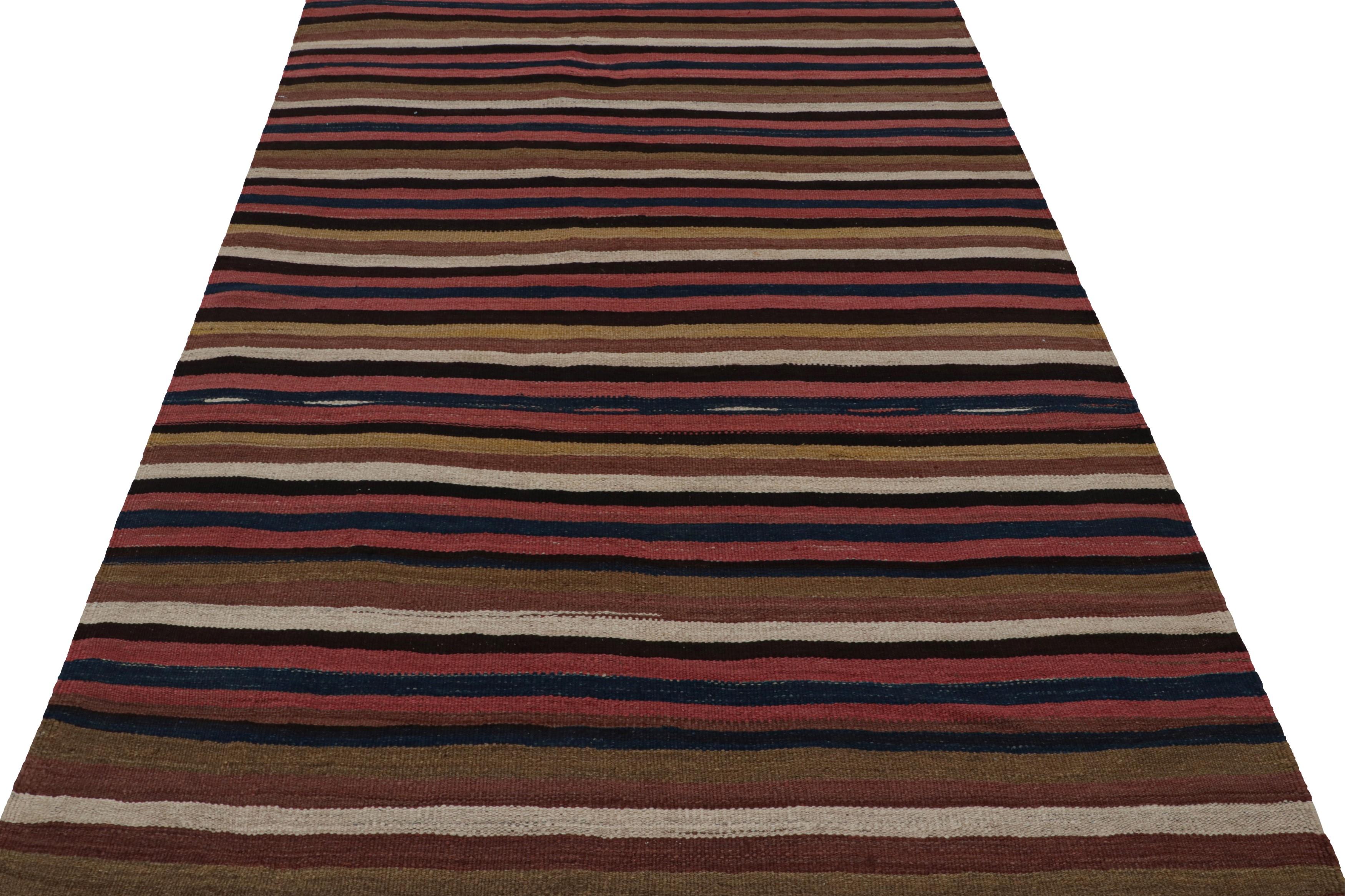 Hand-Woven Vintage Afghan Tribal Kilim rug, with Stripes, from Rug & Kilim For Sale