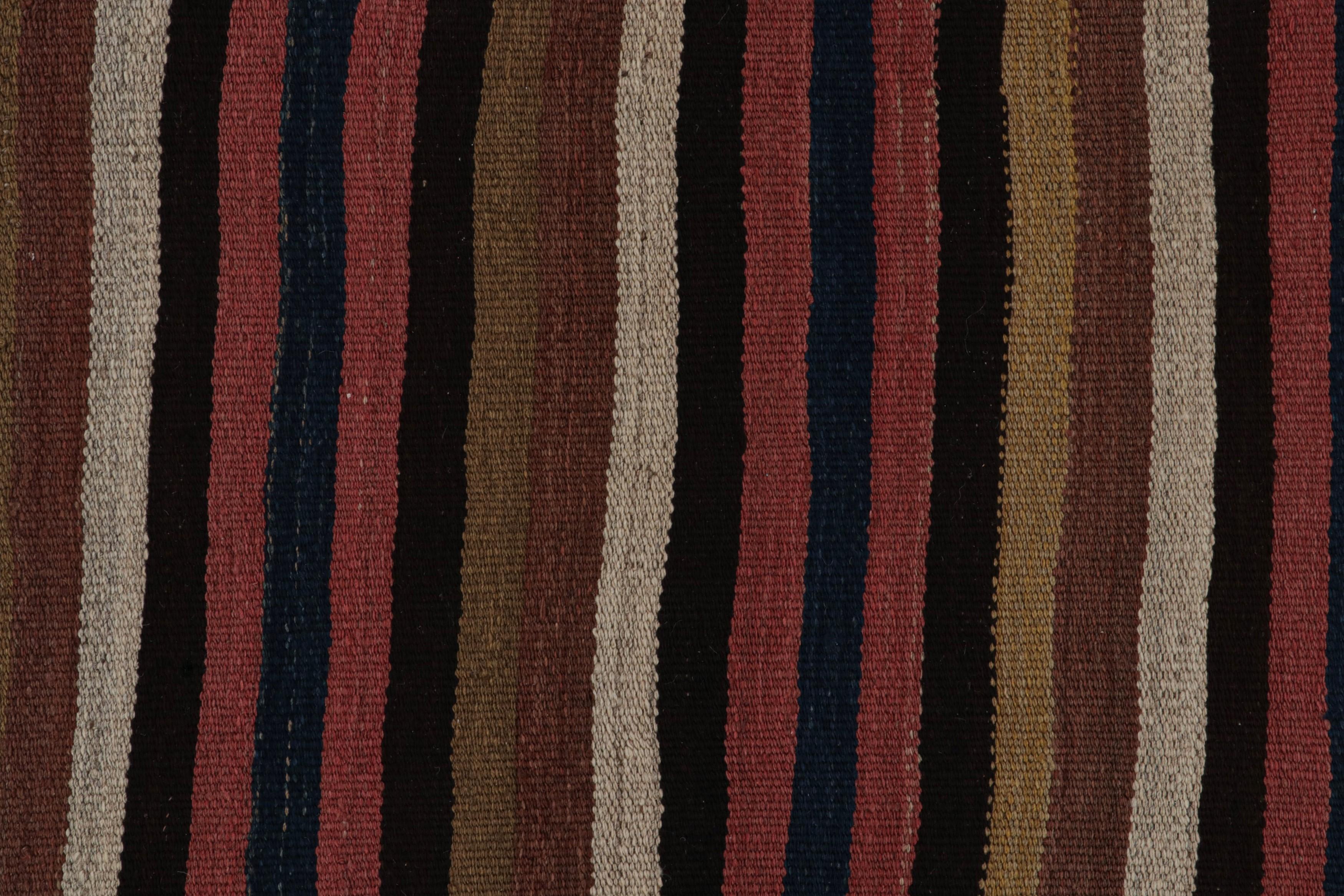 Wool Vintage Afghan Tribal Kilim rug, with Stripes, from Rug & Kilim For Sale