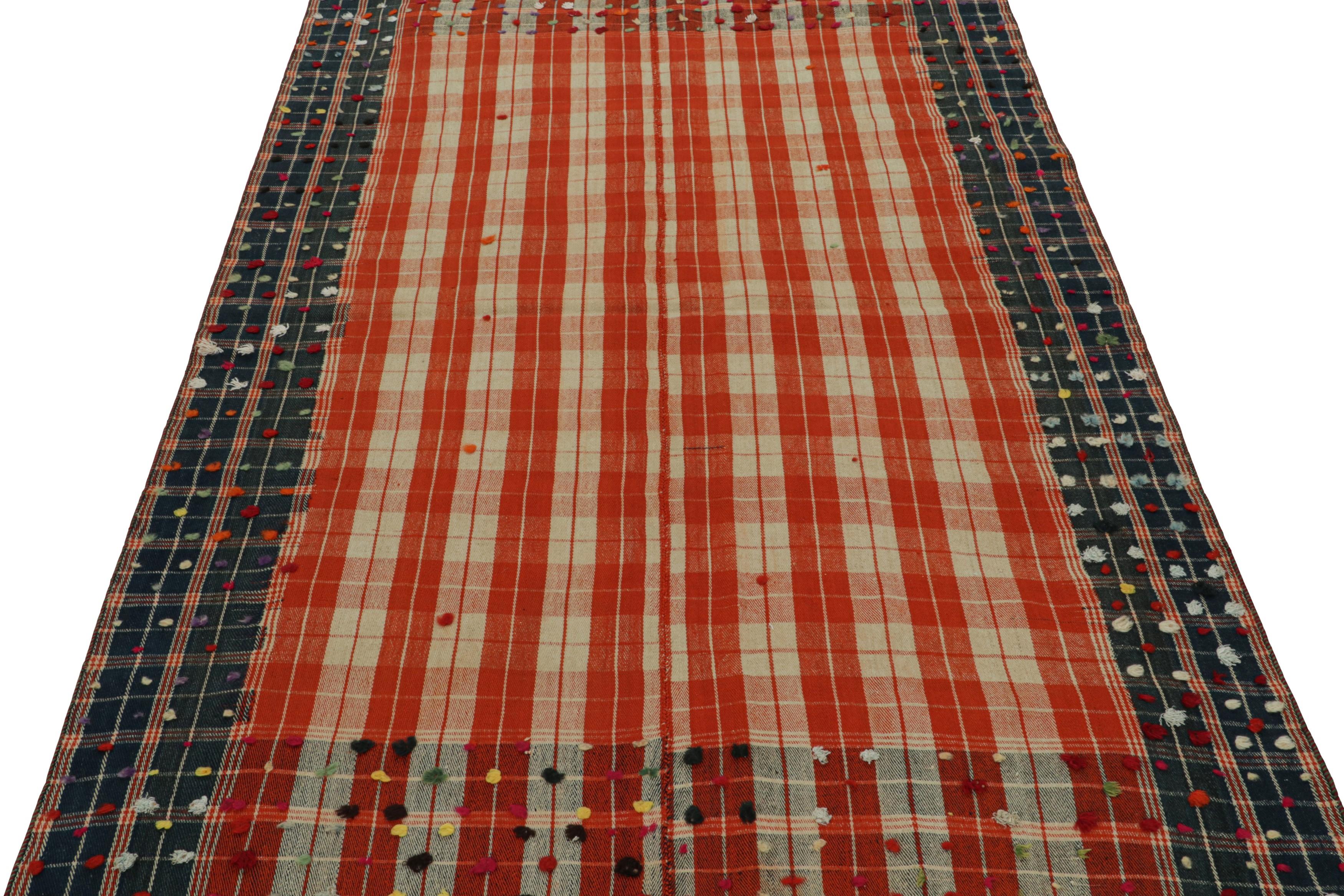 Tribal Vintage Afghan tribal Kilim rug, with Vertical Stripes, from Rug & Kilim For Sale
