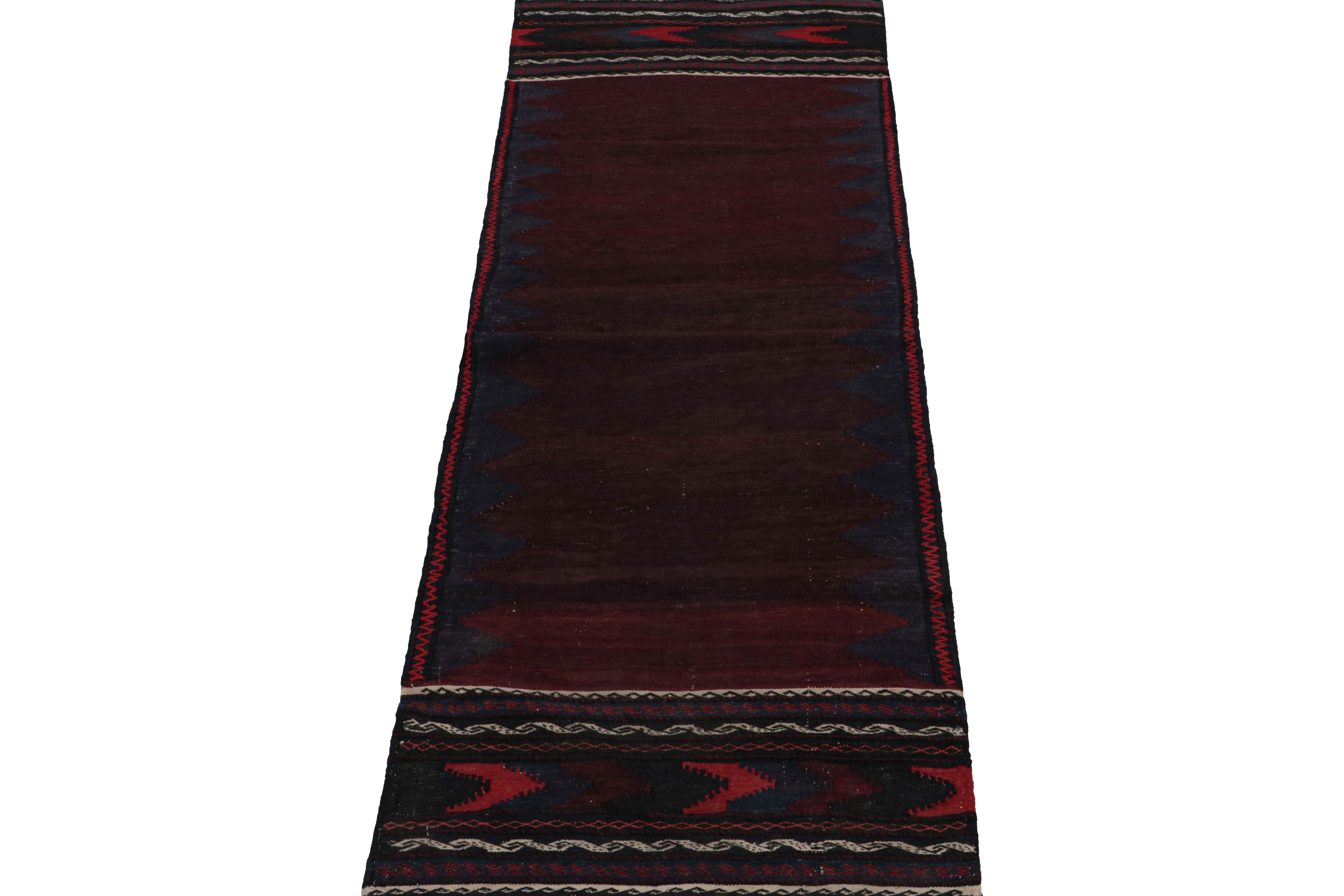 Hand-Knotted Vintage Afghan Tribal Kilim Runner Rug with Open Field, from Rug & Kilim For Sale