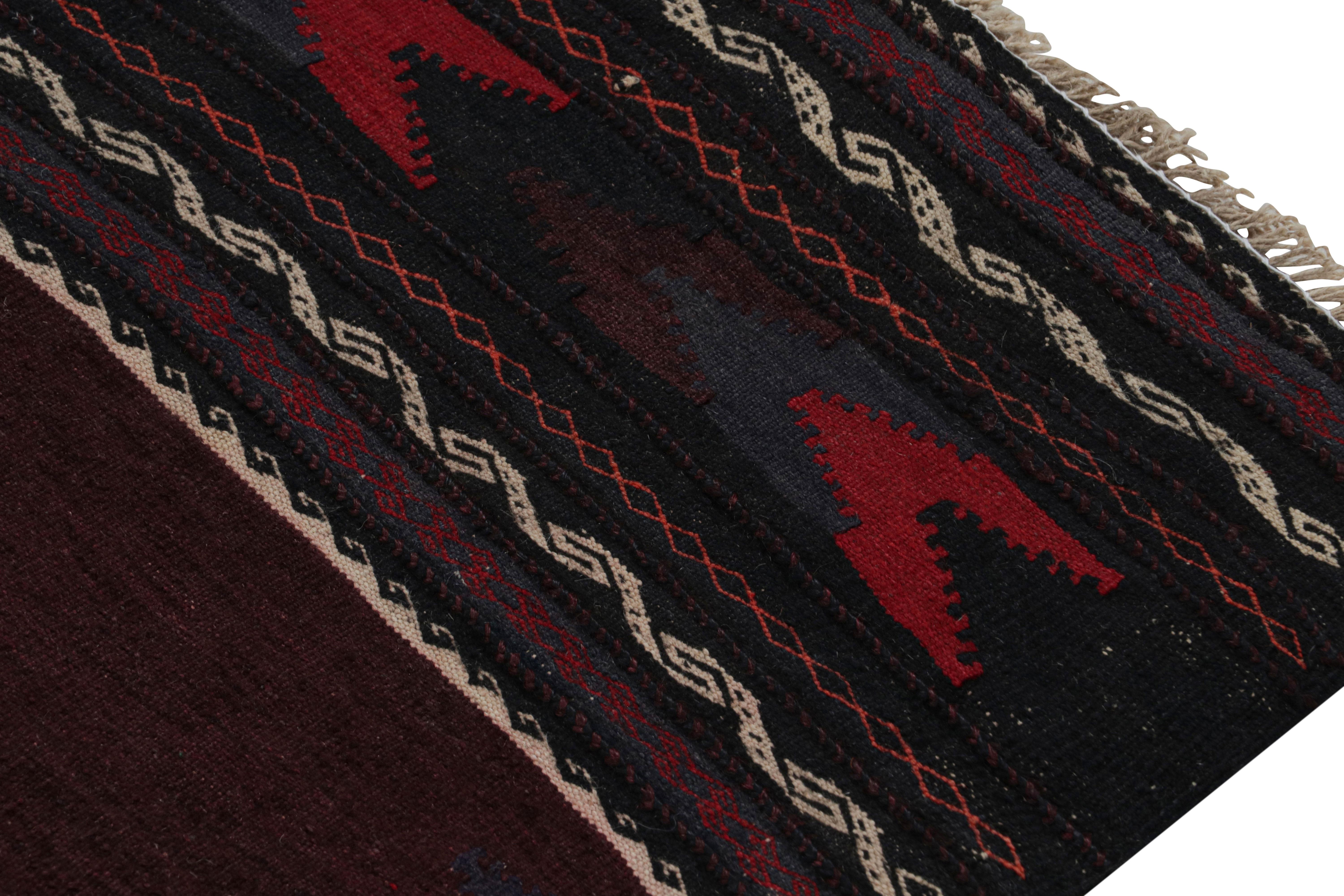 Wool Vintage Afghan Tribal Kilim Runner Rug with Open Field, from Rug & Kilim For Sale