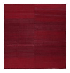 Vintage Afghan Tribal Kilim Square Rug, in Red, from Rug & Kilim