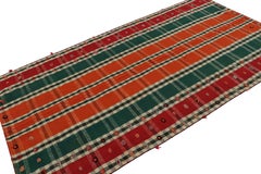Vintage Afghan Tribal Kilim with Colorful Stripes, from Rug & Kilim