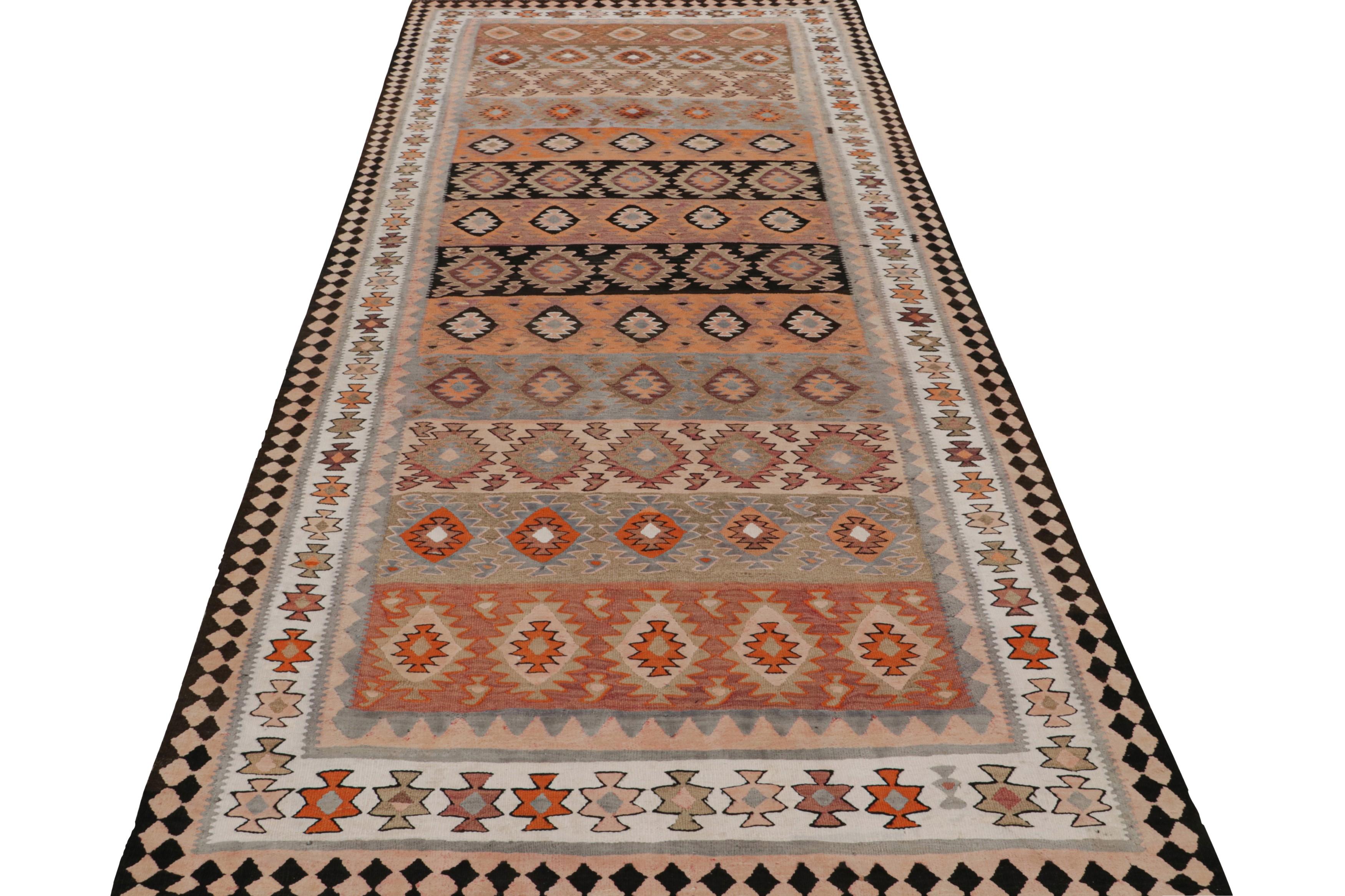 Hand-Woven Vintage Afghan Tribal Kilim with Polychromatic Patterns by Rug & Kilim For Sale