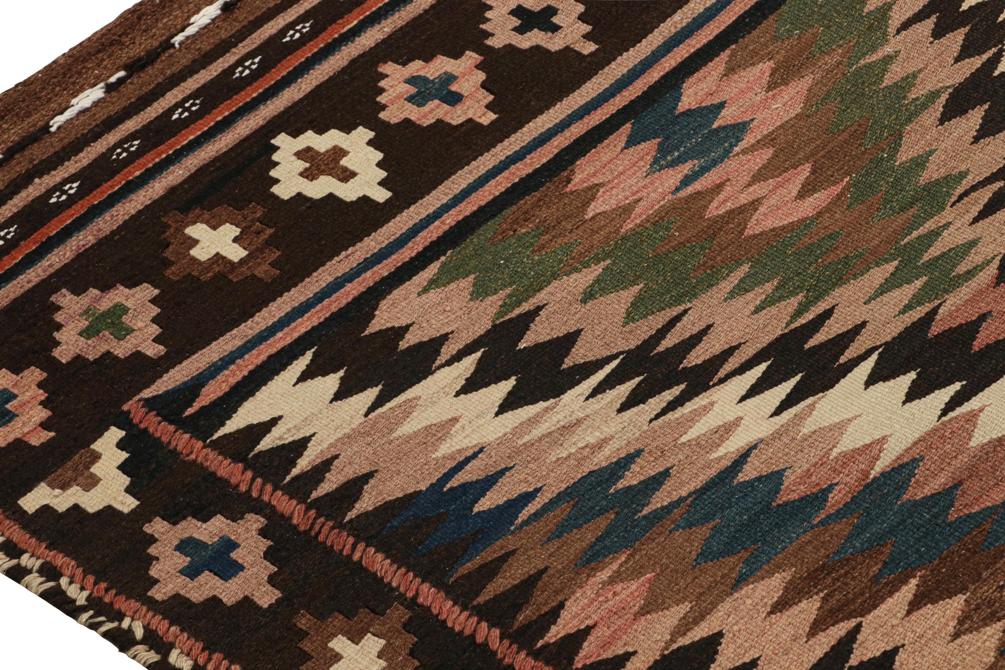 Mid-20th Century Vintage Afghan Tribal Kilim with Polychromatic Patterns by Rug & Kilim For Sale