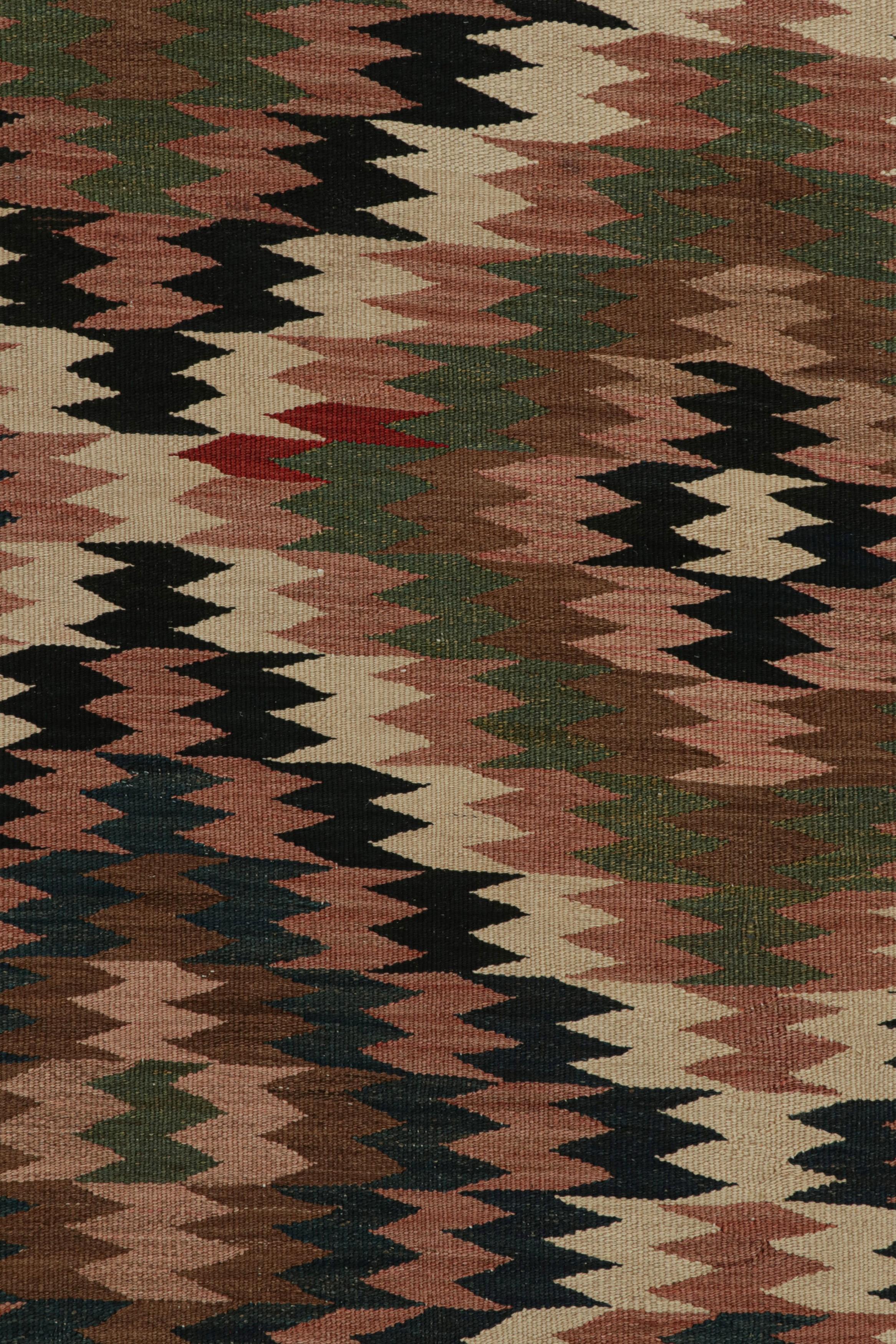 Wool Vintage Afghan Tribal Kilim with Polychromatic Patterns by Rug & Kilim For Sale