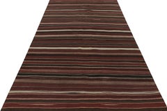 Vintage Afghan Tribal Kilim with Red, Black & White Stripes by Rug & Kilim