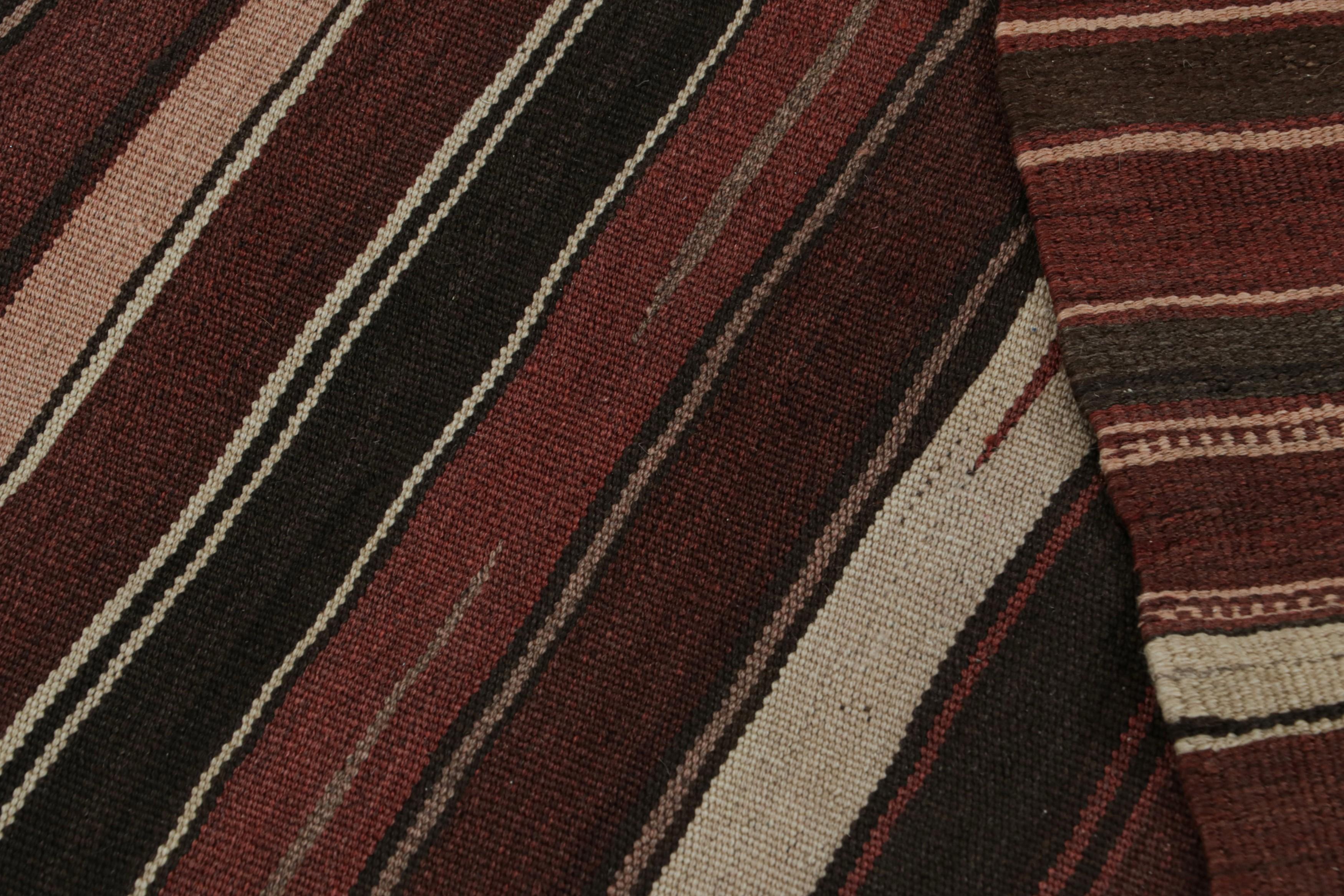 Vintage Afghan Tribal Kilim with Red, Black & White Stripes by Rug & Kilim For Sale 1