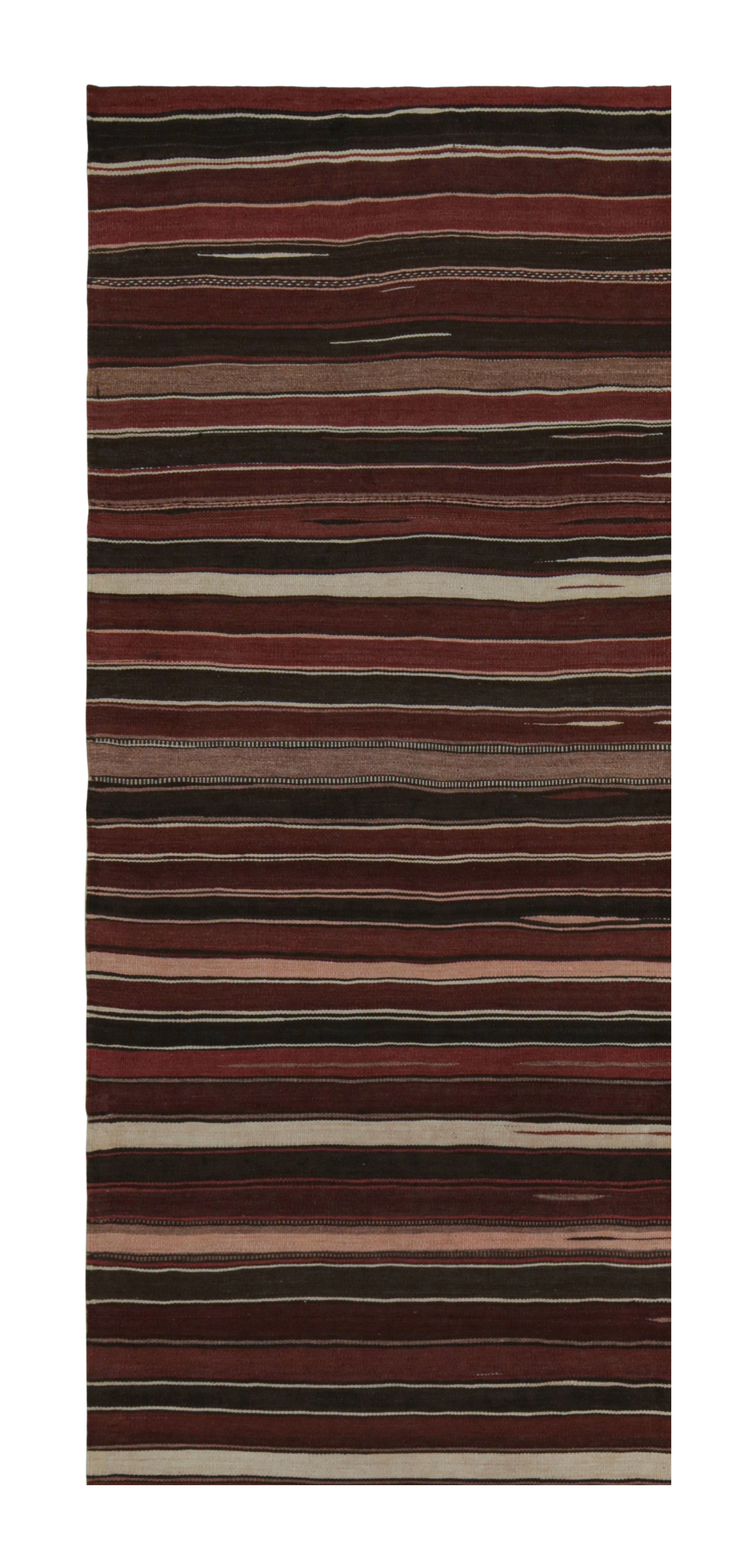 Vintage Afghan Tribal Kilim with Red, Black & White Stripes by Rug & Kilim