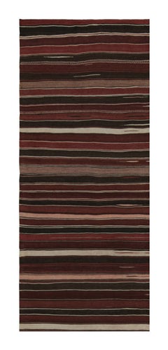 Vintage Afghan Tribal Kilim with Red, Black & White Stripes by Rug & Kilim
