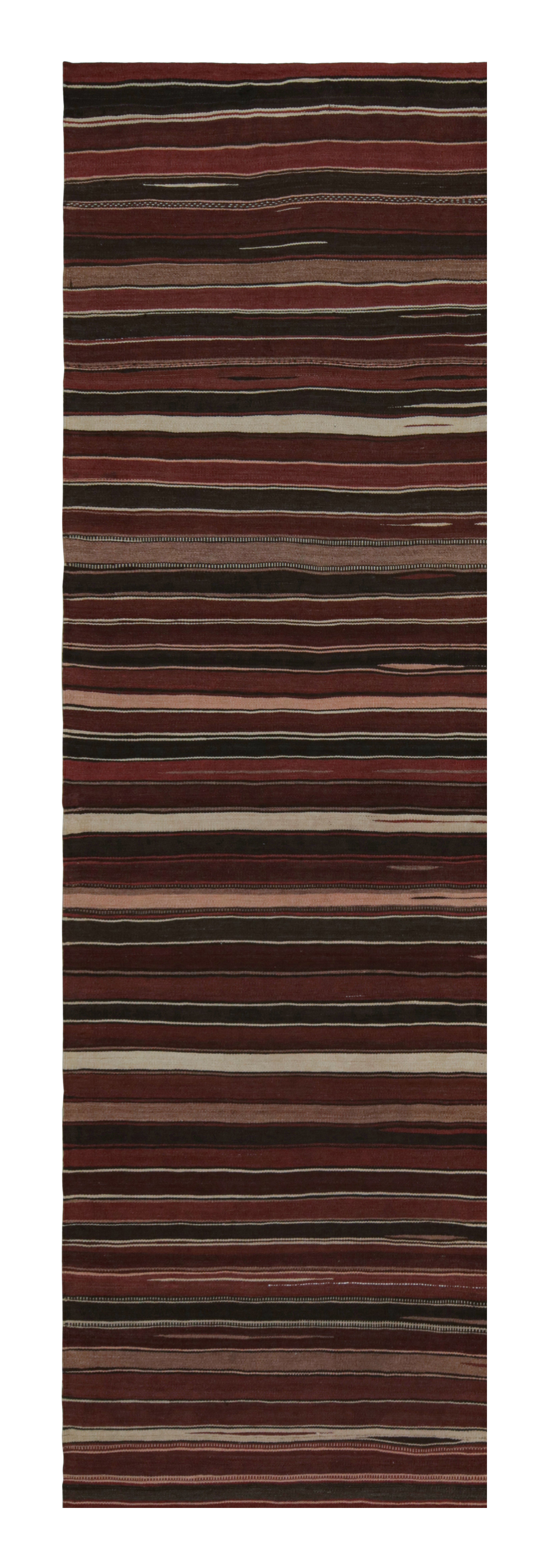 Vintage Afghan Tribal Kilim with Red, Black & White Stripes by Rug & Kilim