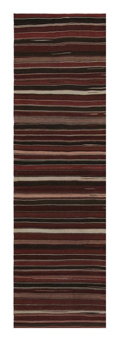 Vintage Afghan Tribal Kilim with Red, Black & White Stripes by Rug & Kilim