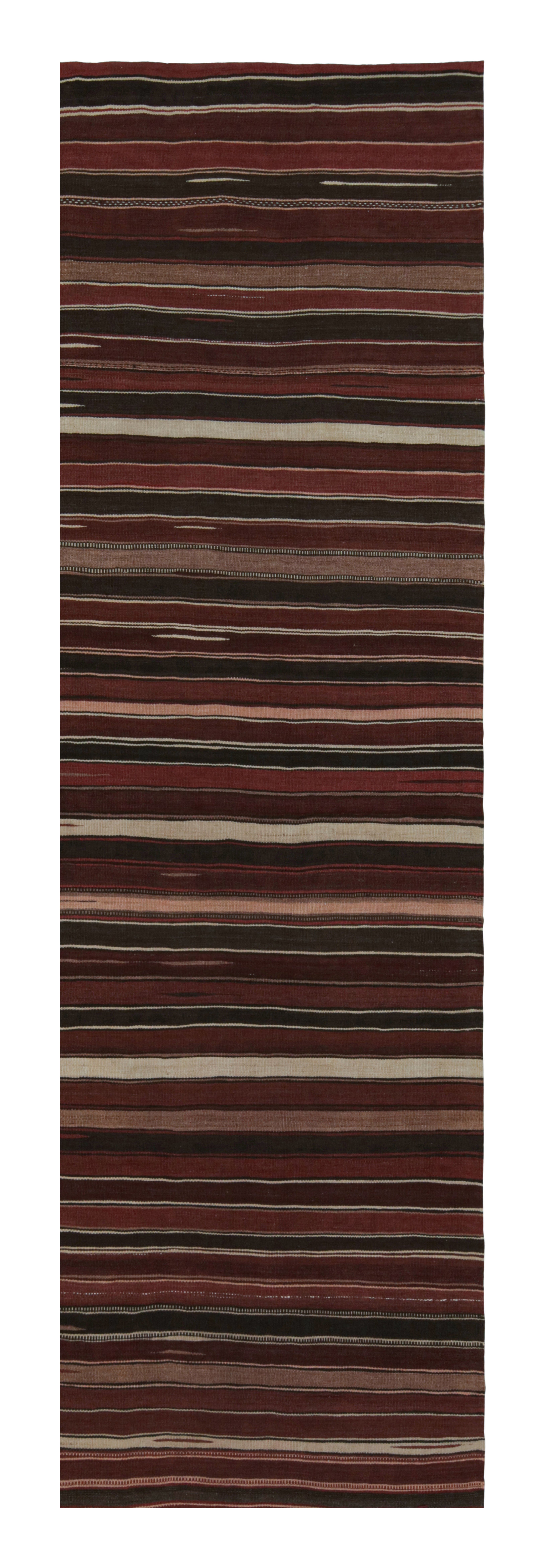 Vintage Afghan Tribal Kilim with Red, Black & White Stripes by Rug & Kilim