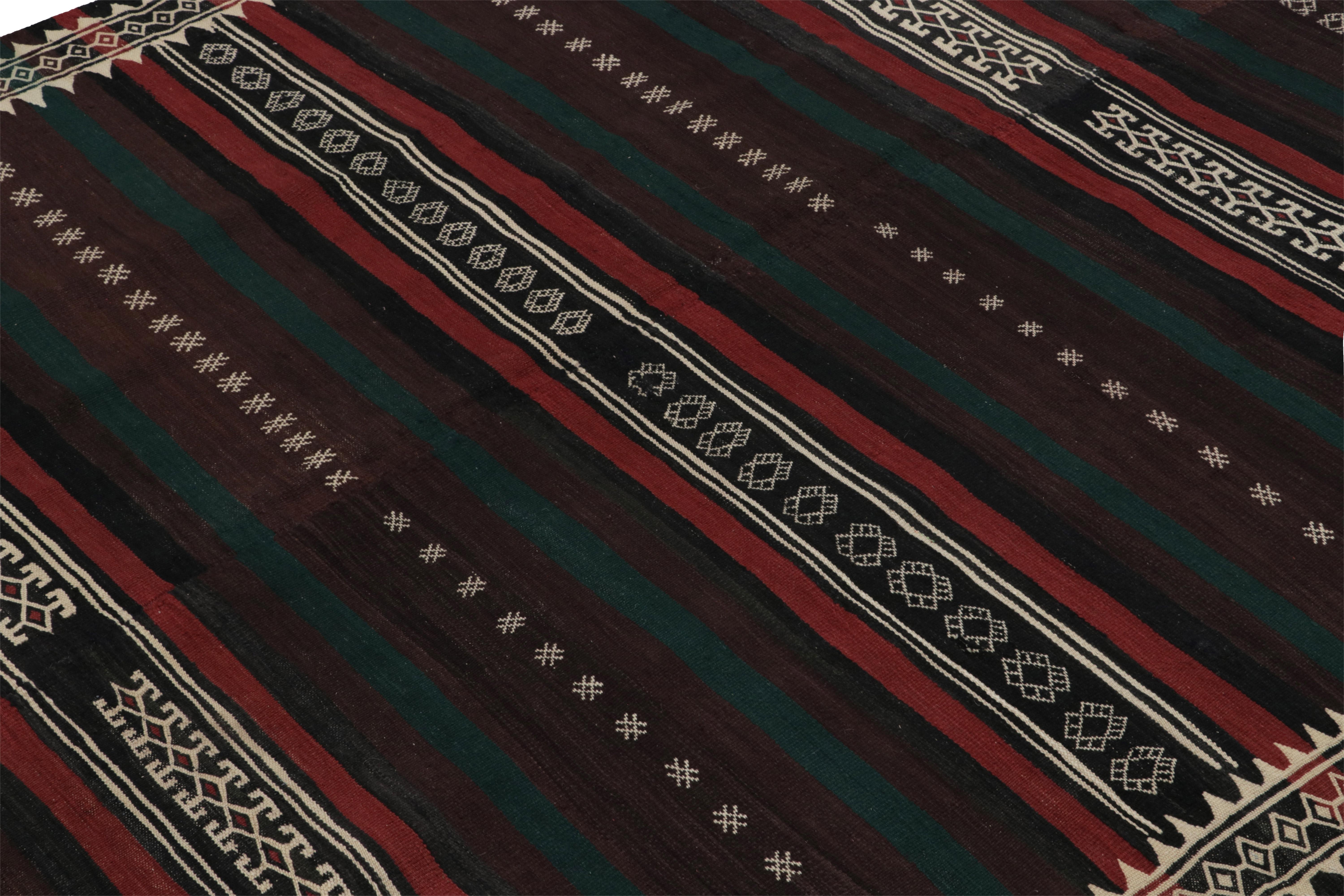 Vintage Afghan Tribal Kilim with Red-Brown Geometric Patterns, from Rug & Kilim In Good Condition For Sale In Long Island City, NY