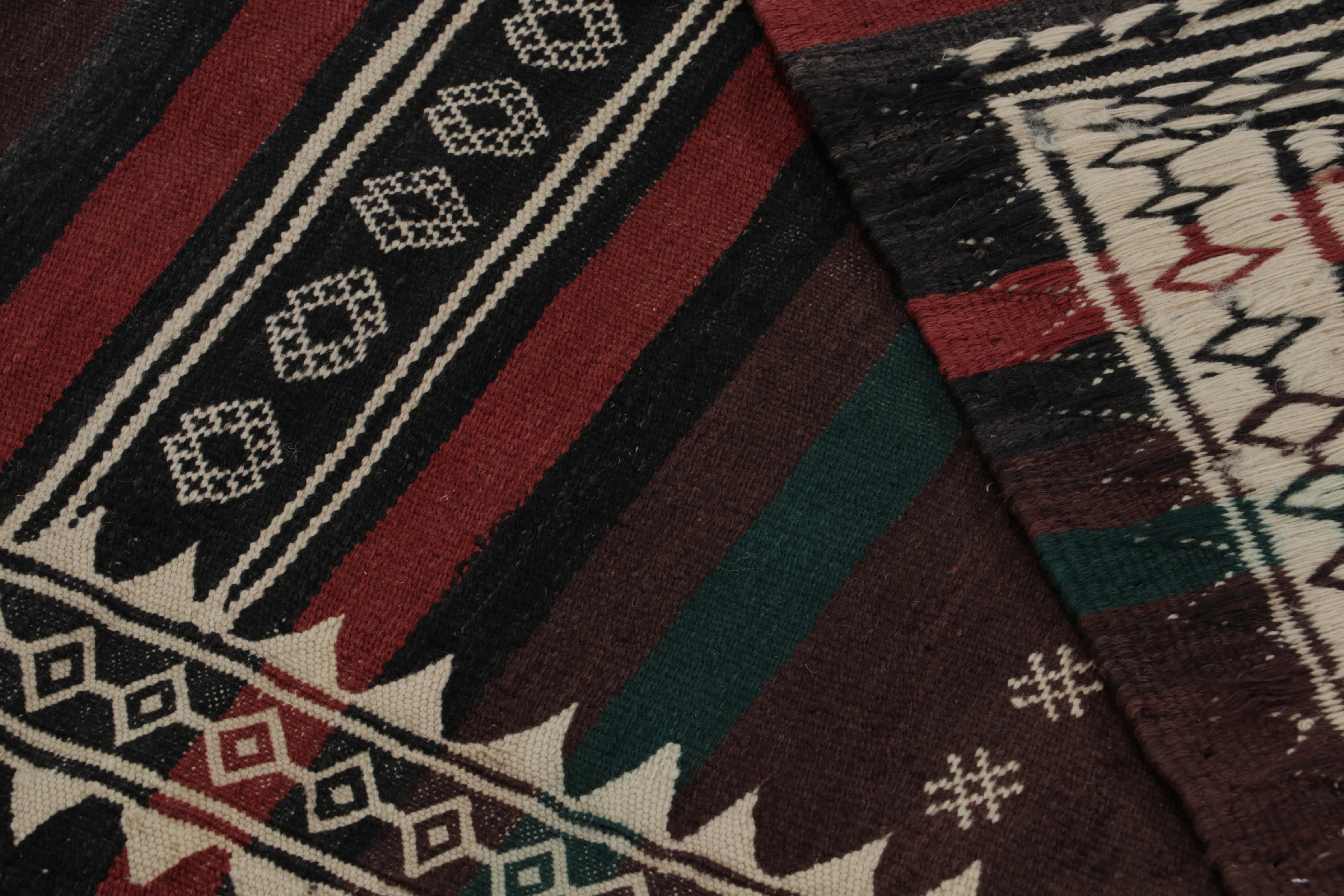 Vintage Afghan Tribal Kilim with Red-Brown Geometric Patterns, from Rug & Kilim For Sale 1