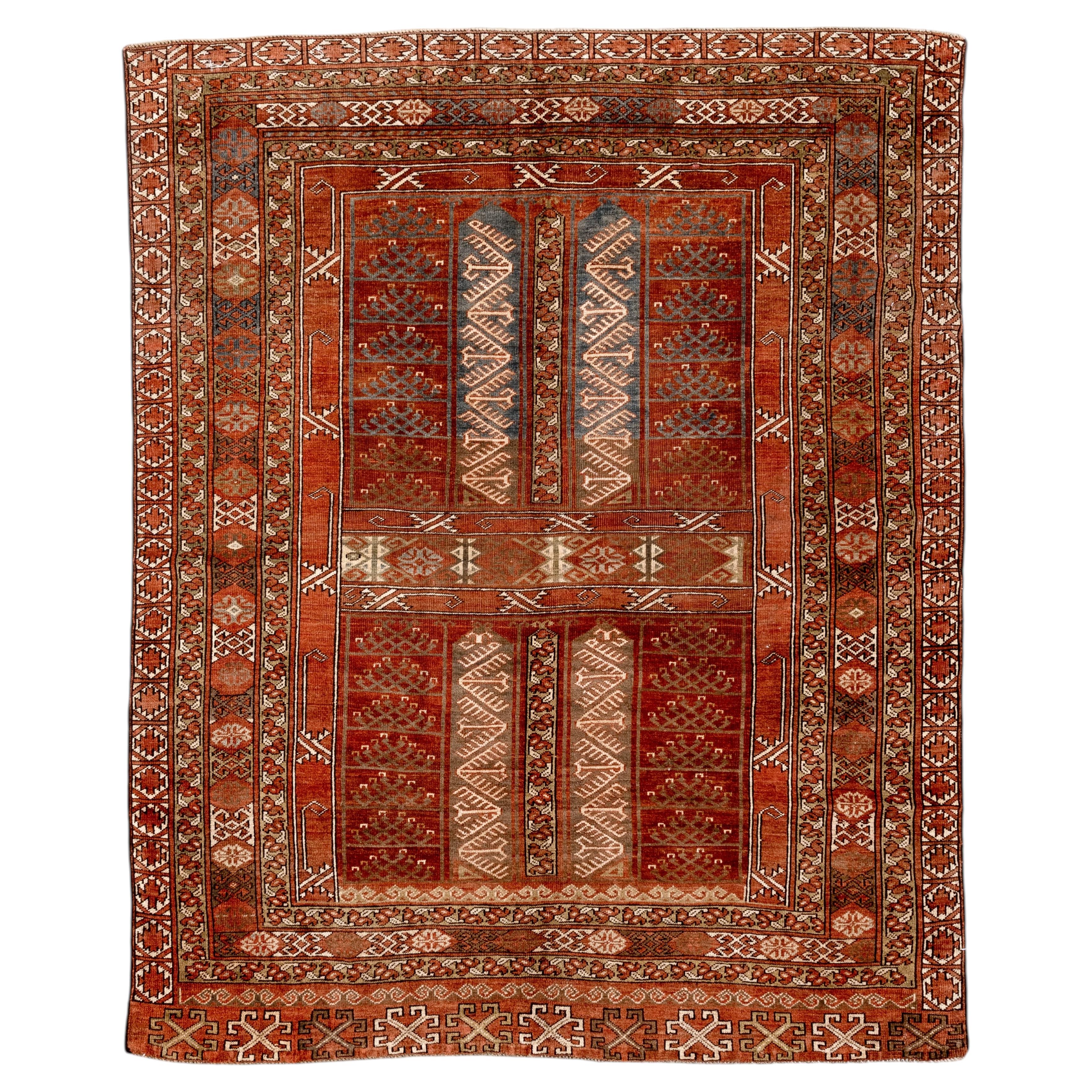 Alfombra tribal afgana vintage con diseño de panel arquitectónico en venta