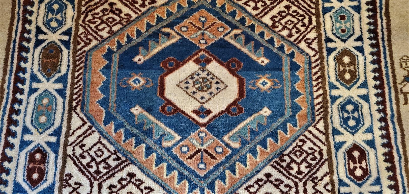 Vintage Afghan Tribal Square Prayer Rug In Good Condition For Sale In Dallas, TX