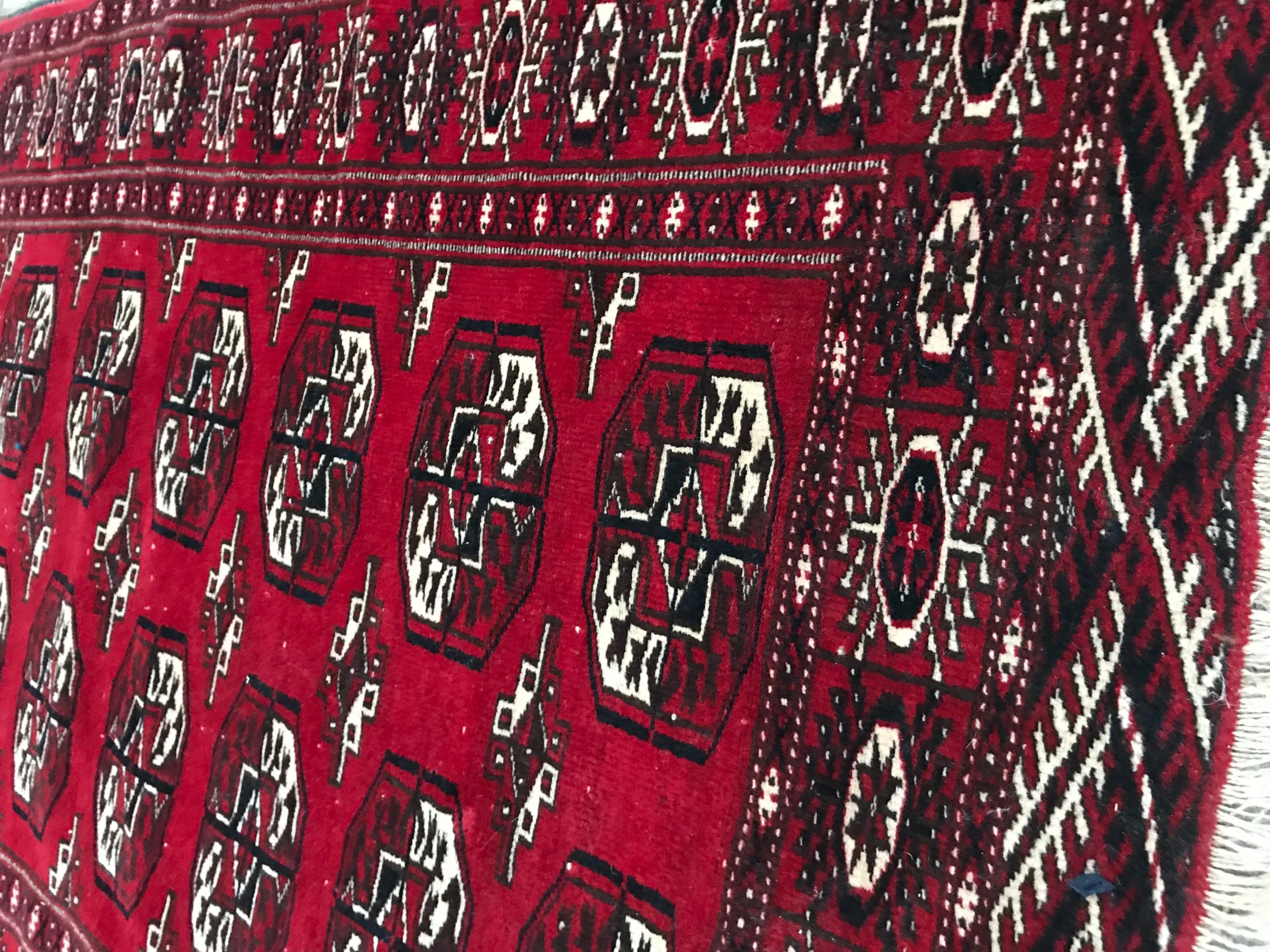 Tapis vintage afghan du Turkmen Bon état - En vente à Saint Ouen, FR