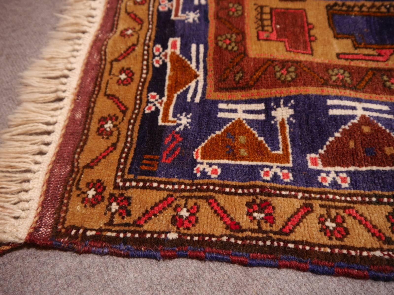 Hand-Knotted Vintage Afghan War Rug with Tanks and Helicopters