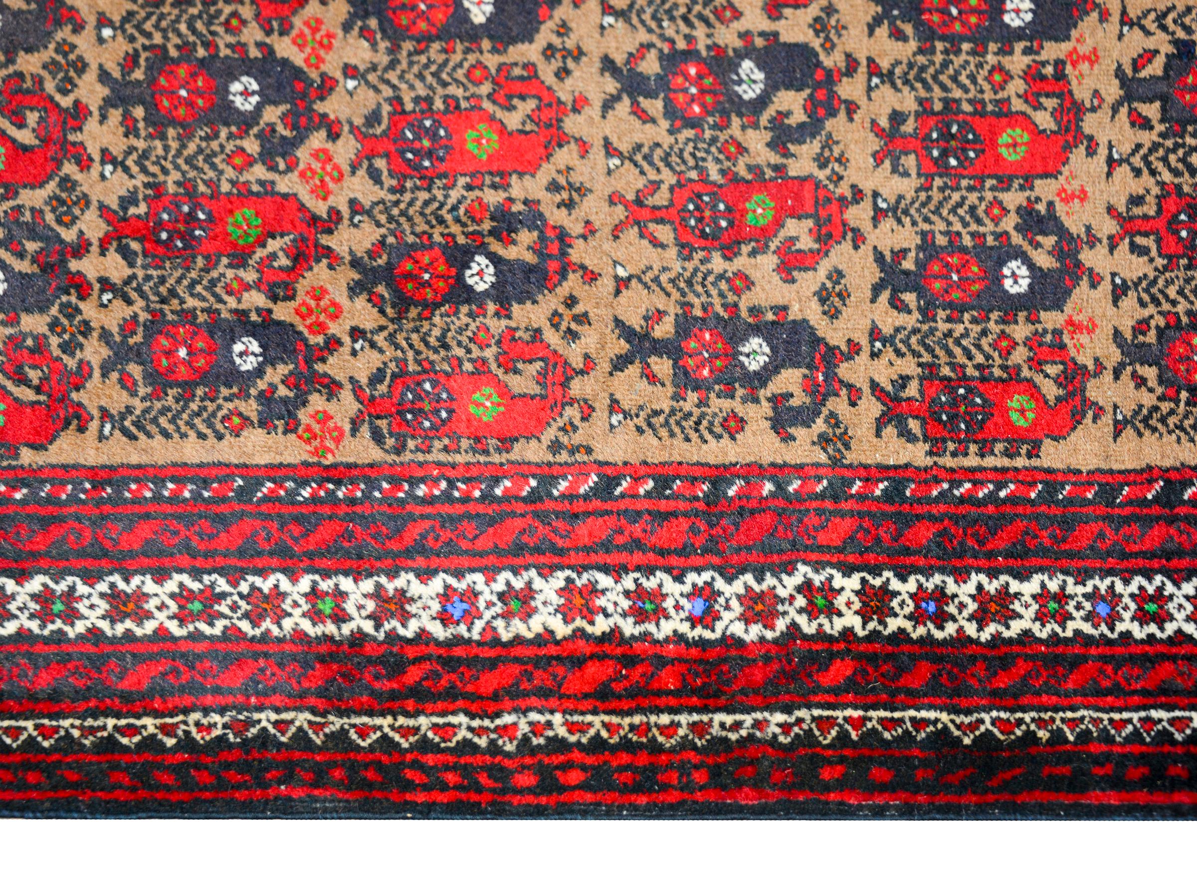 Vintage Afghani Baluch Prayer Rug For Sale 3