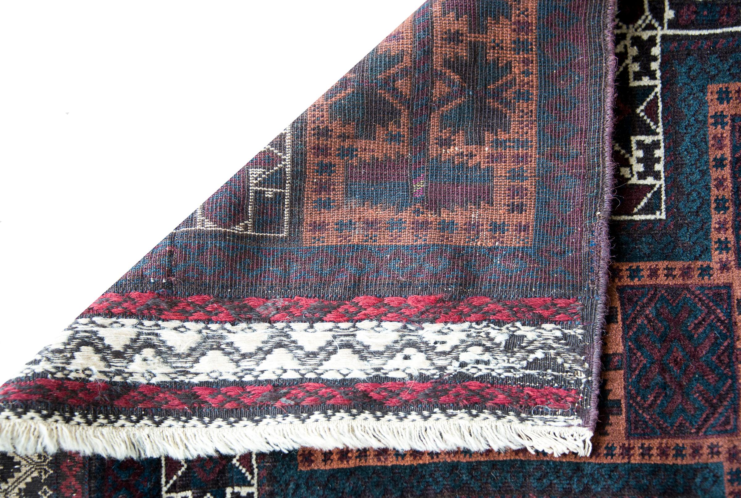 Vintage AFghani Baluch Prayer Rug For Sale 4
