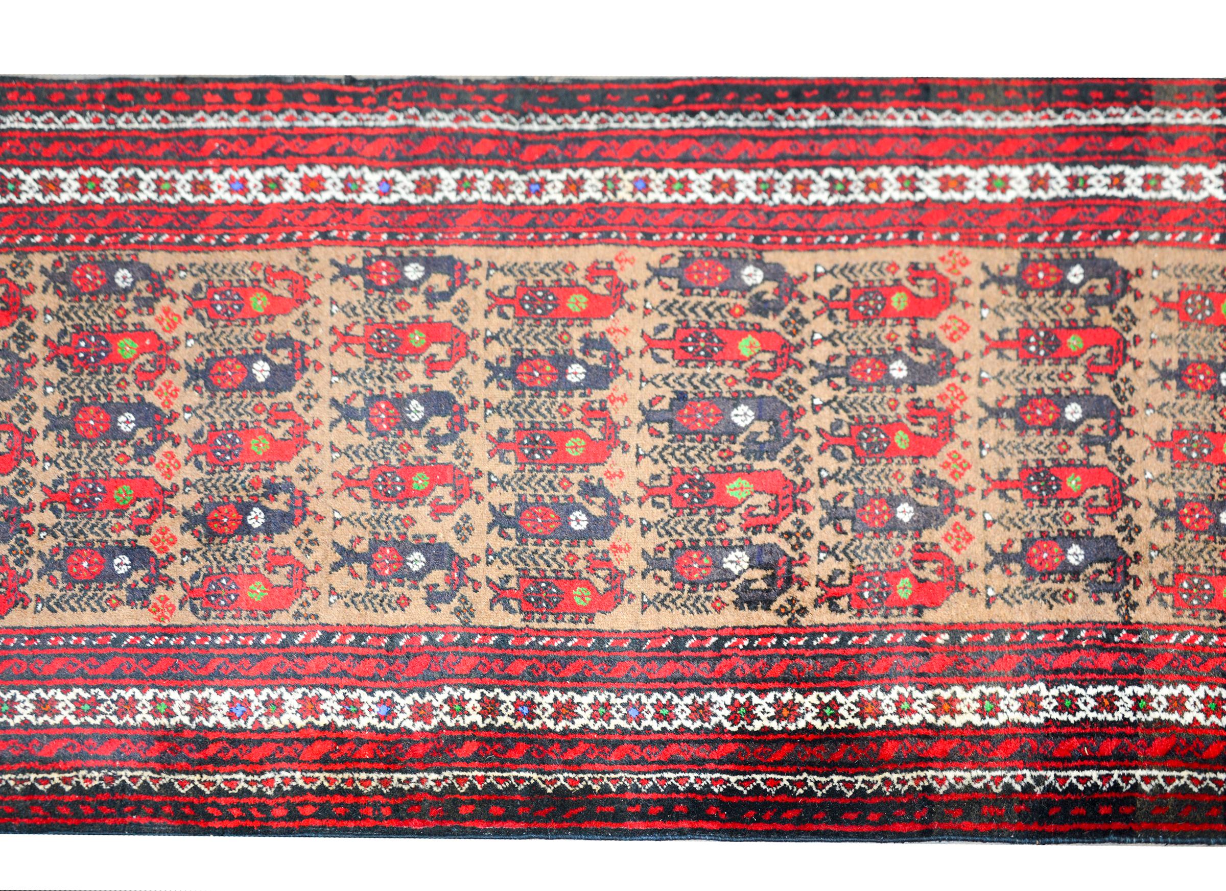 Hand-Knotted Vintage Afghani Baluch Prayer Rug For Sale