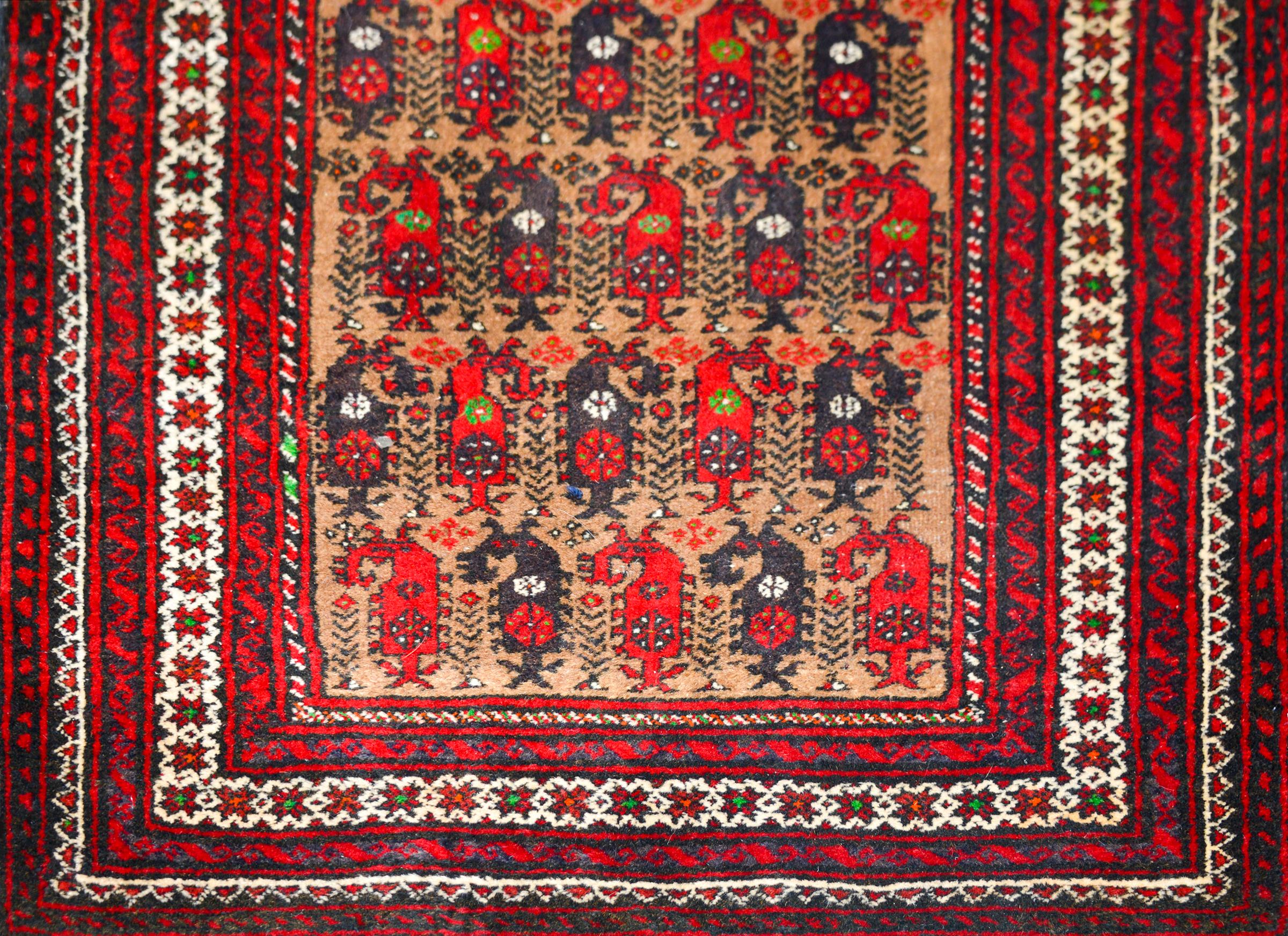 Wool Vintage Afghani Baluch Prayer Rug For Sale