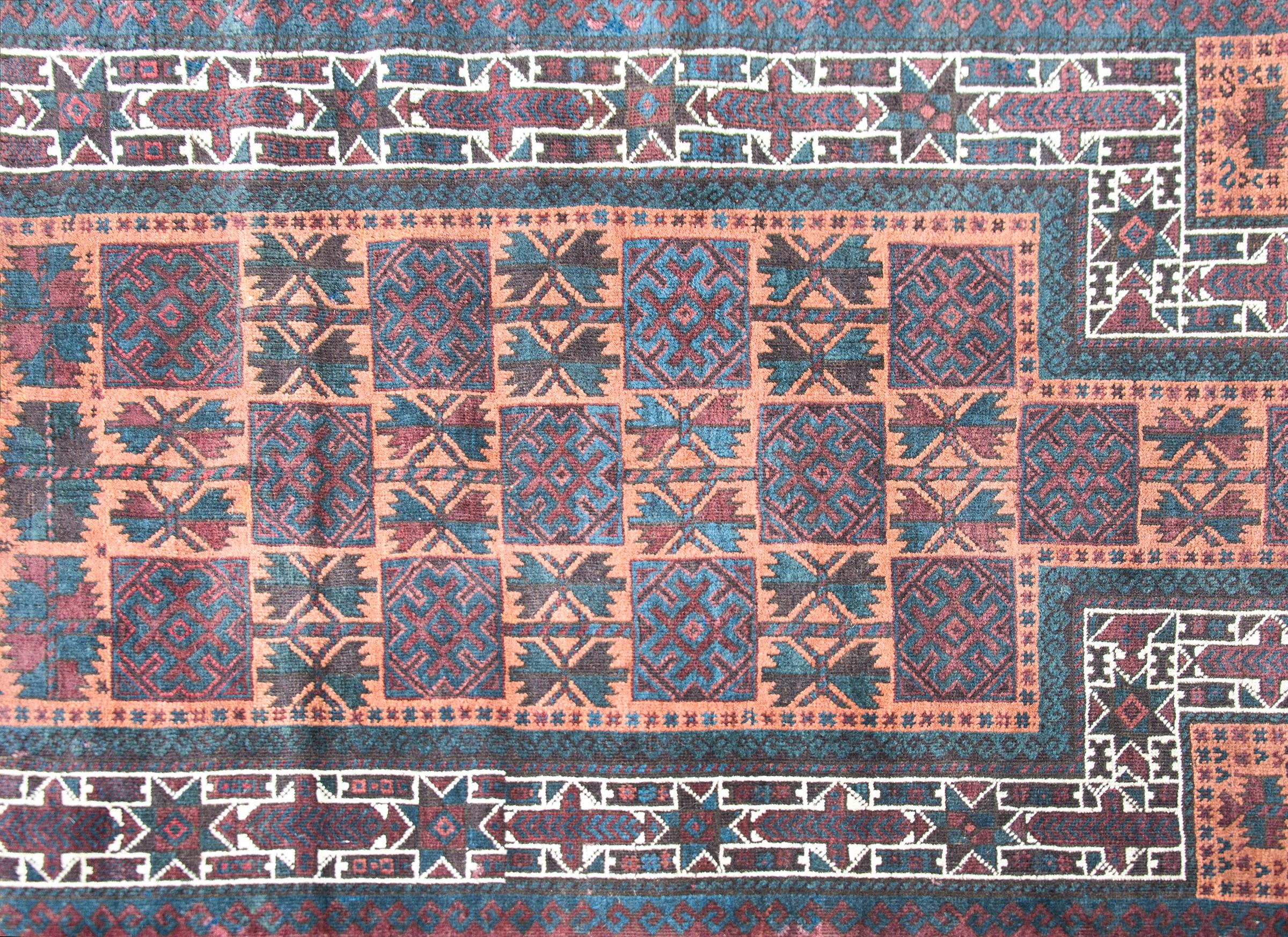 20th Century Vintage AFghani Baluch Prayer Rug For Sale