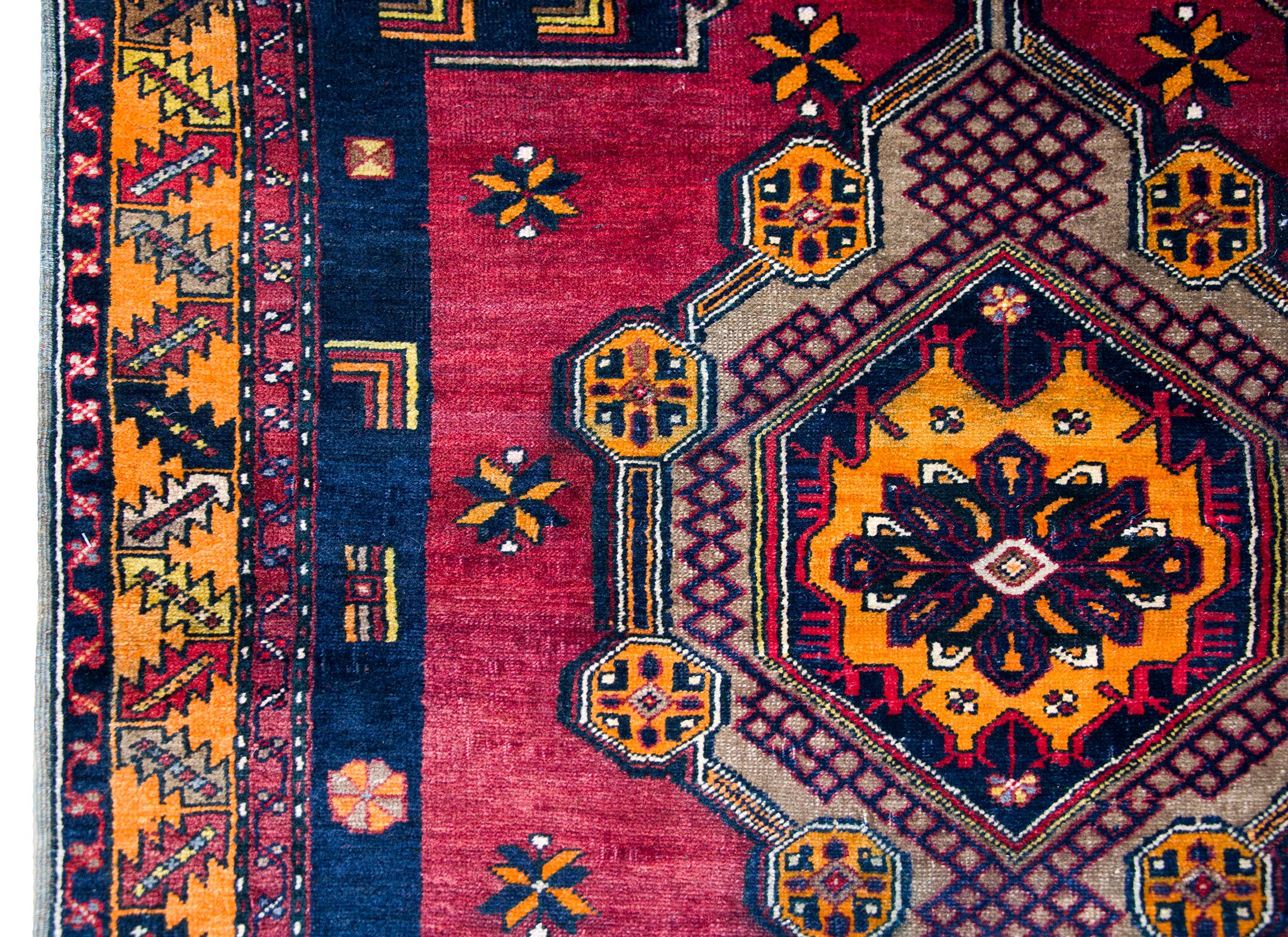 Hand-Knotted Vintage Afghani Baluch Rug For Sale