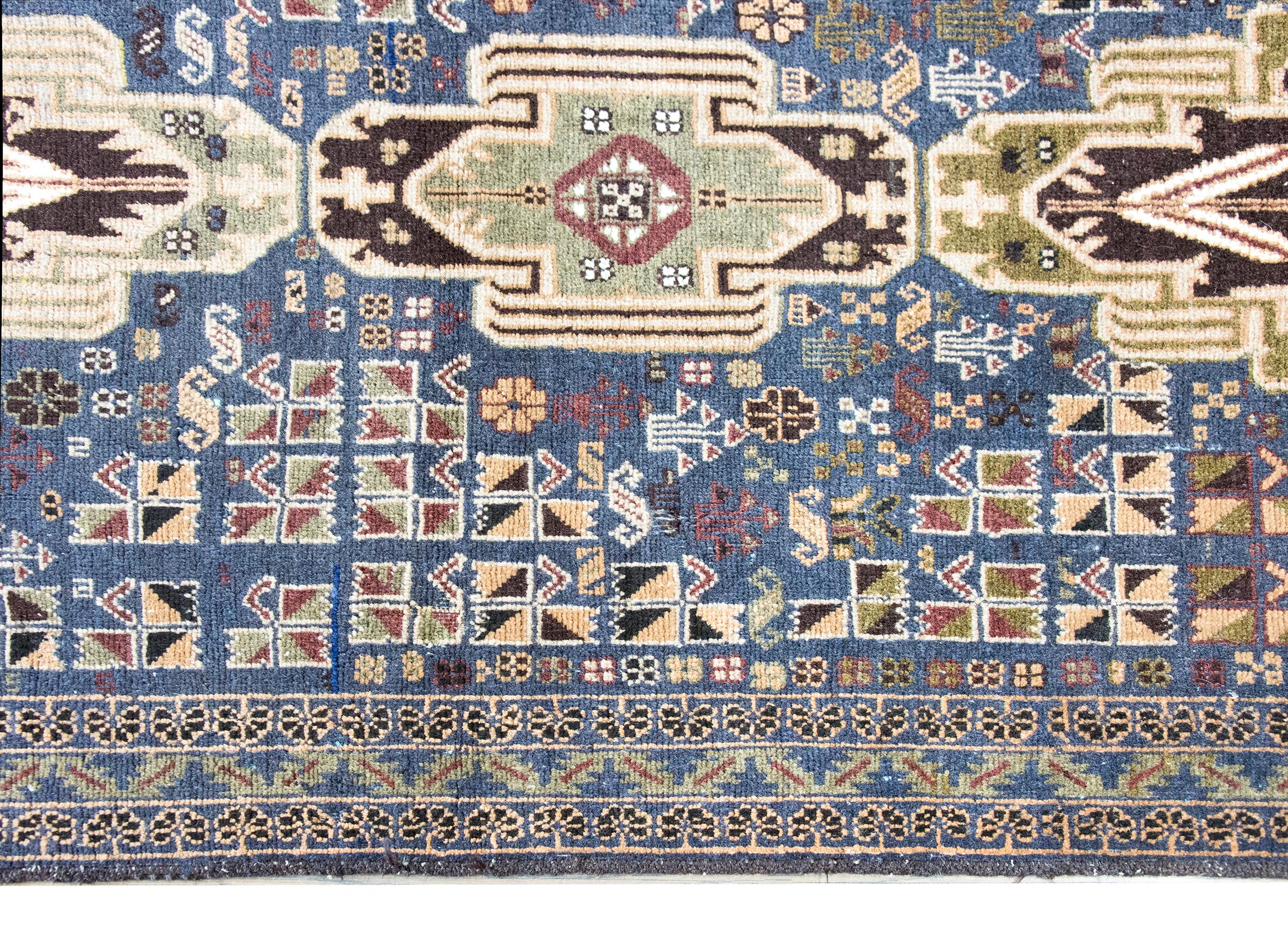 Hand-Knotted Vintage Afghani Baluch Rug For Sale