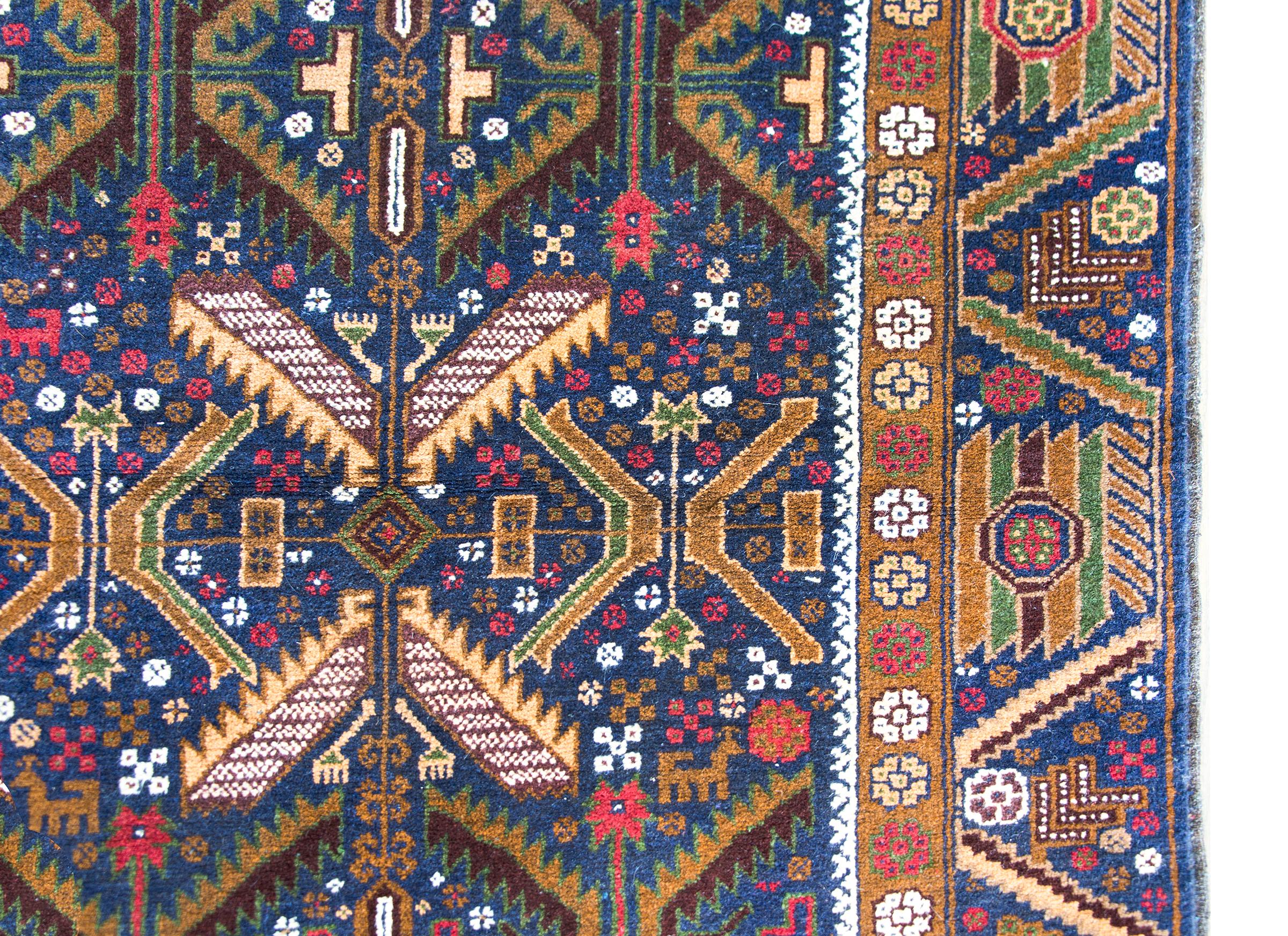 Afghani Baluch-Teppich im Vintage-Stil (Handgeknüpft) im Angebot