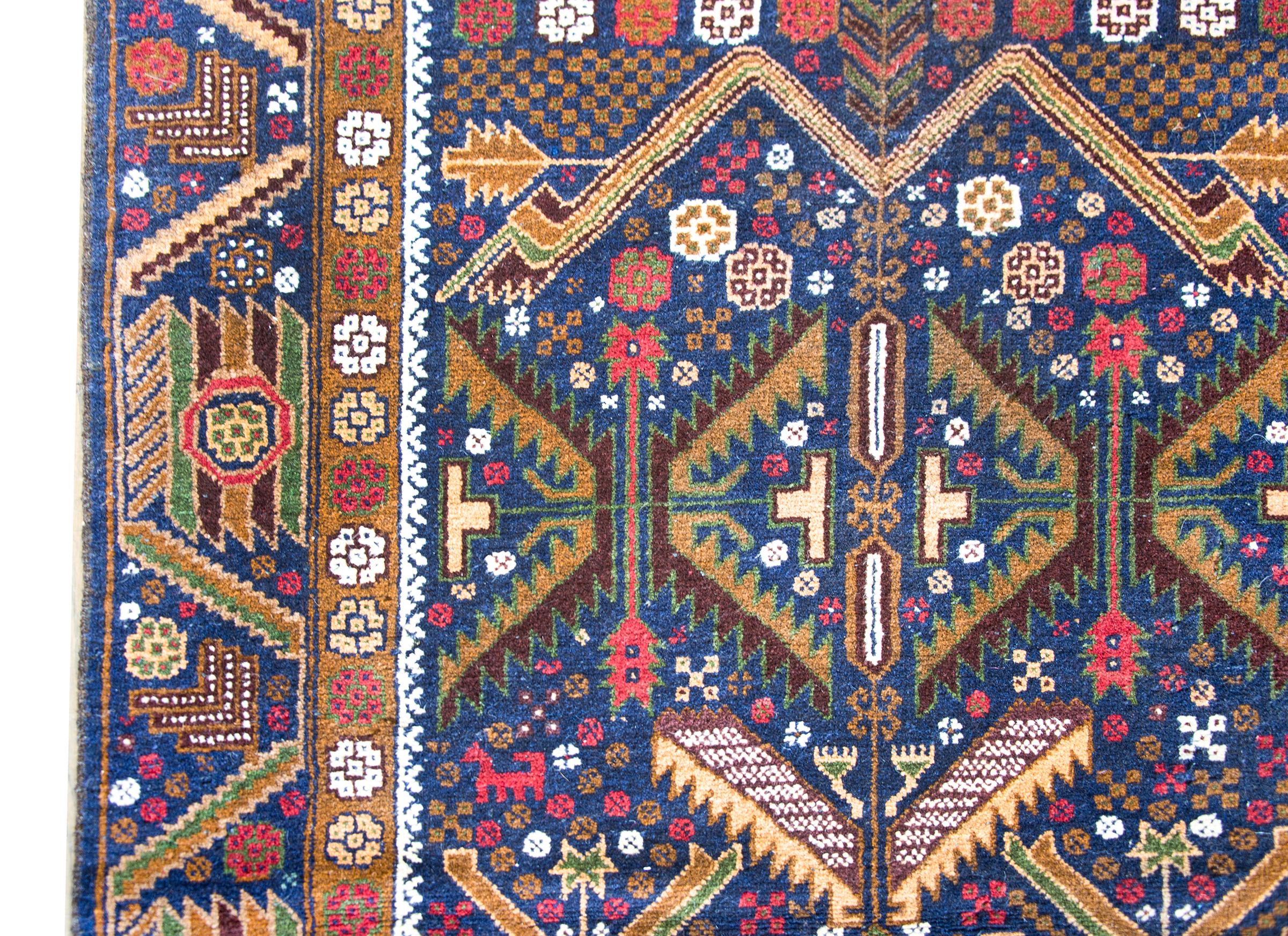 Alfombra afgana baluch vintage en Bueno estado para la venta en Chicago, IL