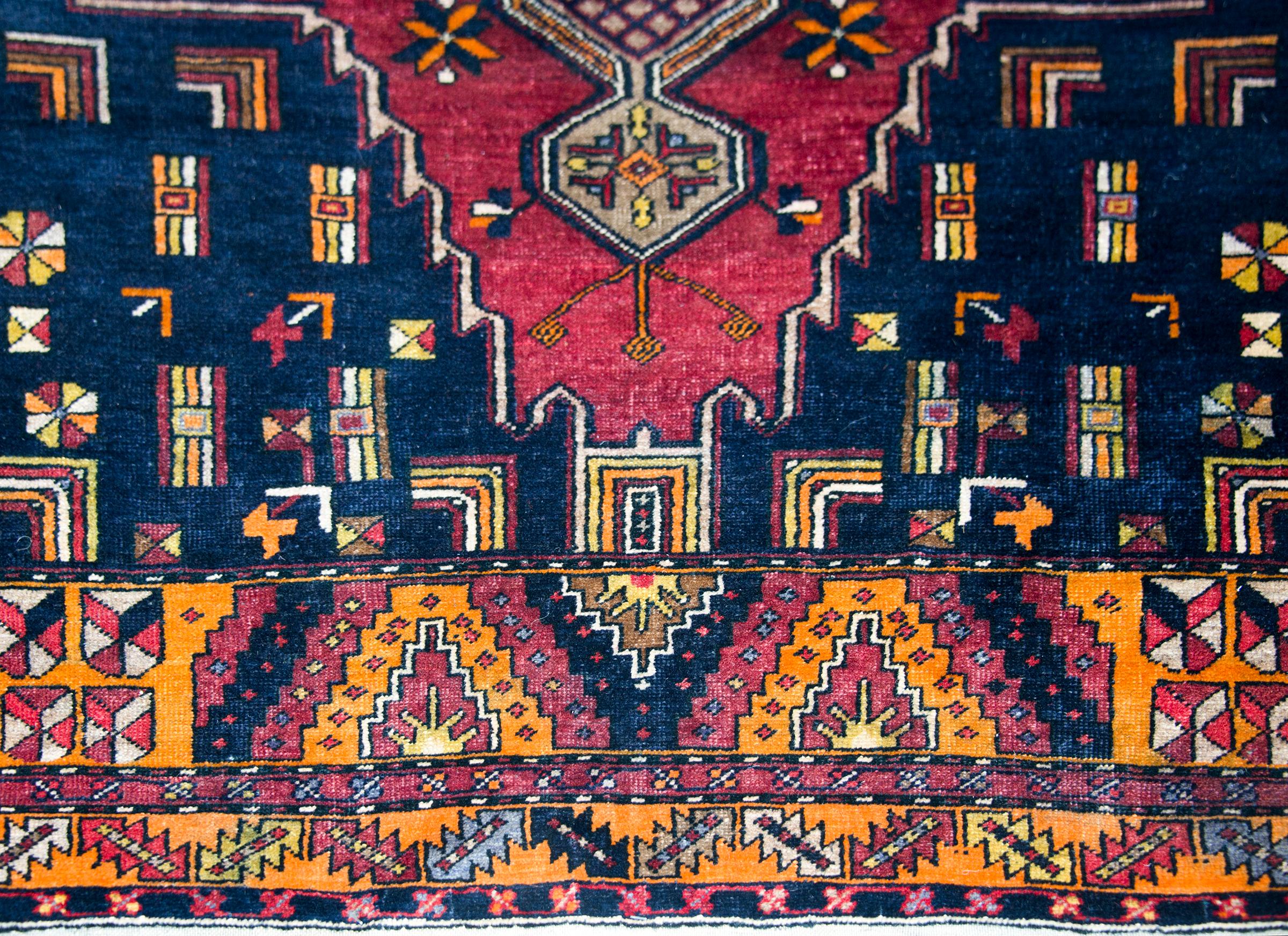 Wool Vintage Afghani Baluch Rug For Sale