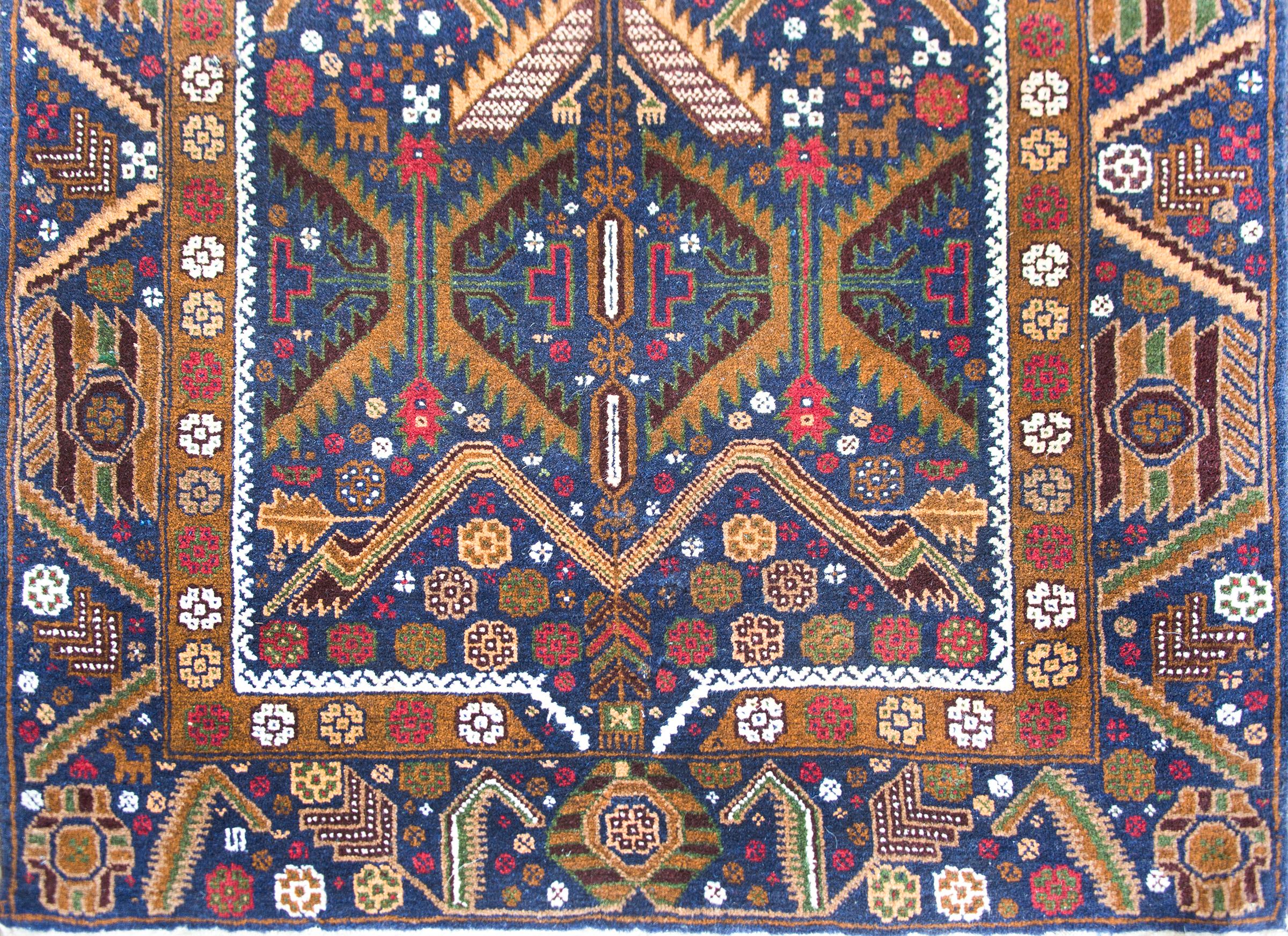 Alfombra afgana baluch vintage siglo XX en venta