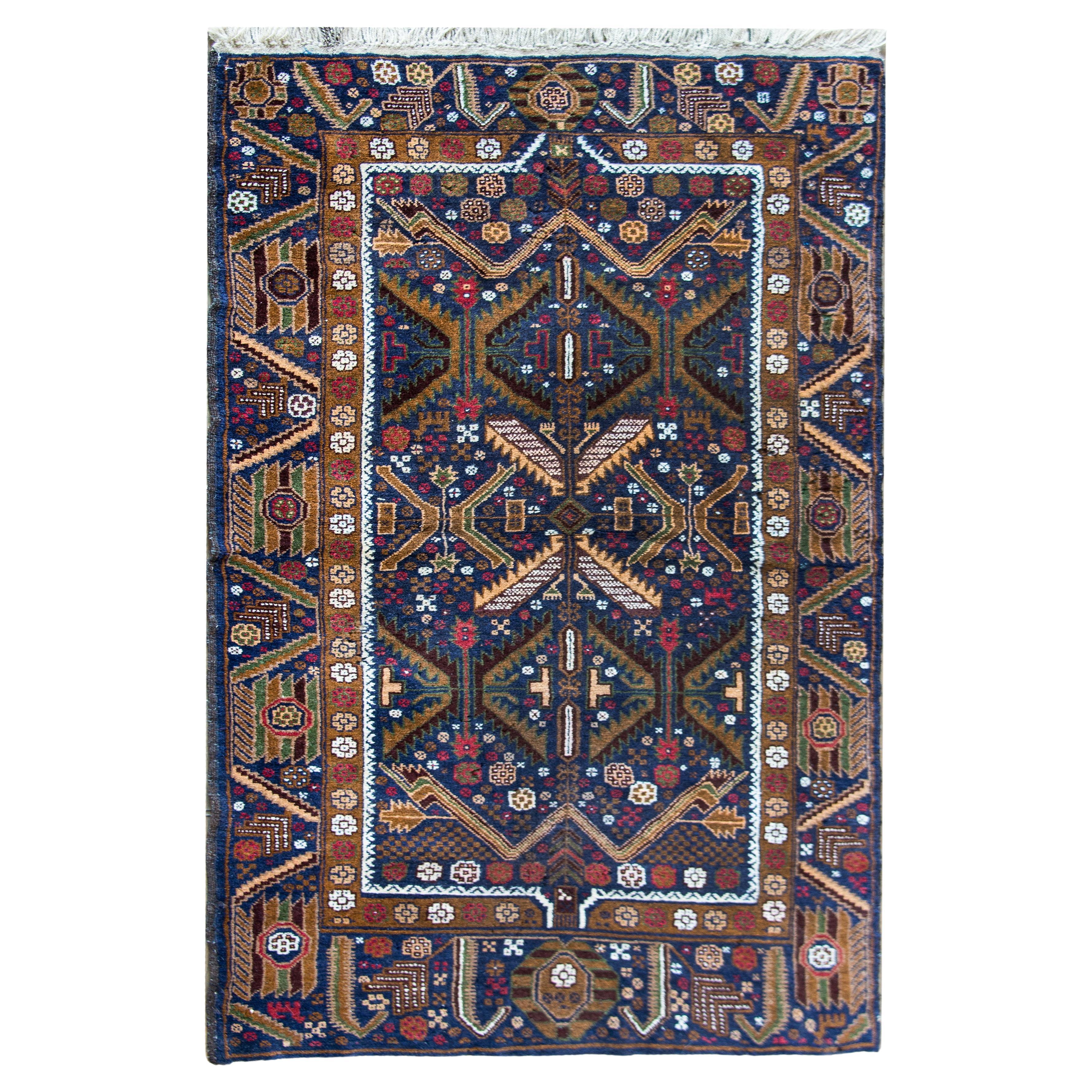 Afghani Baluch-Teppich im Vintage-Stil