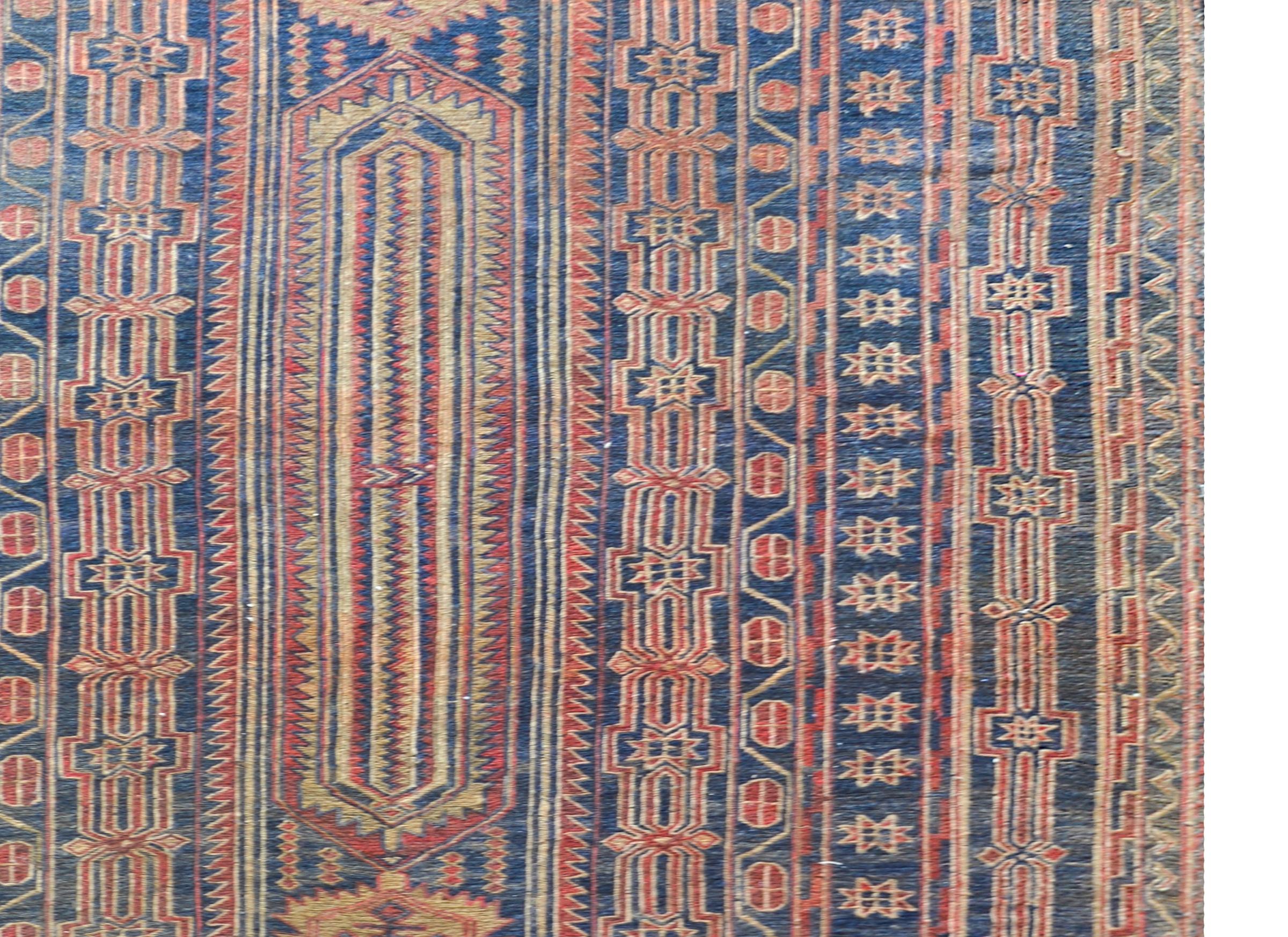 Hand-Knotted Vintage Afghani Bashir Rug For Sale
