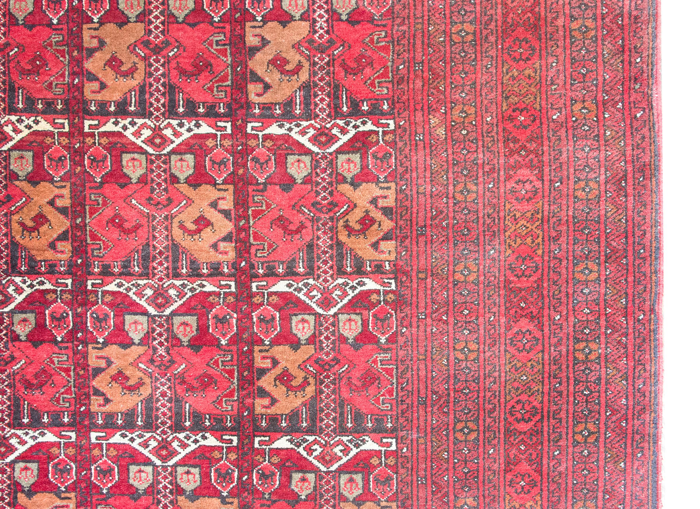 Vintage Afghani Bashir Rug In Good Condition For Sale In Chicago, IL