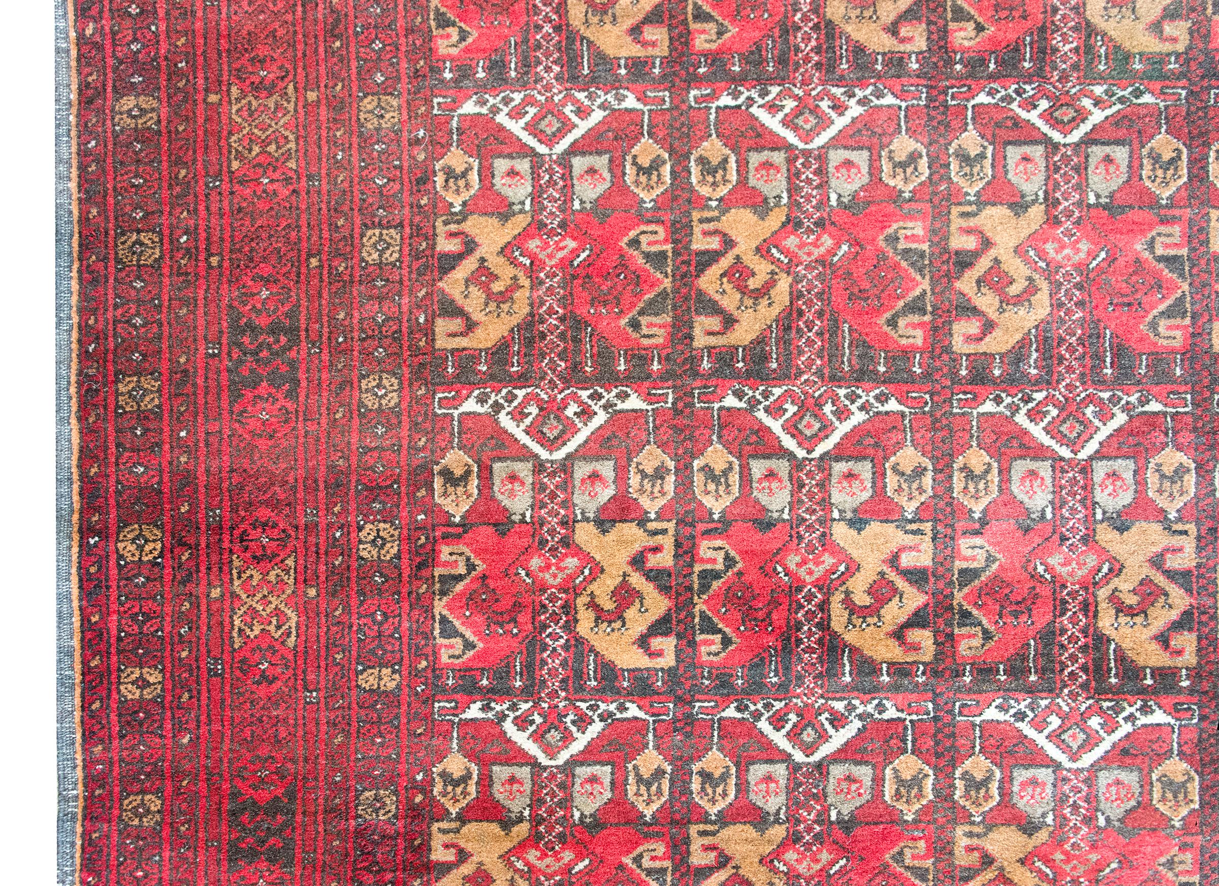 Tapis afghan vintage Bashir Bon état - En vente à Chicago, IL