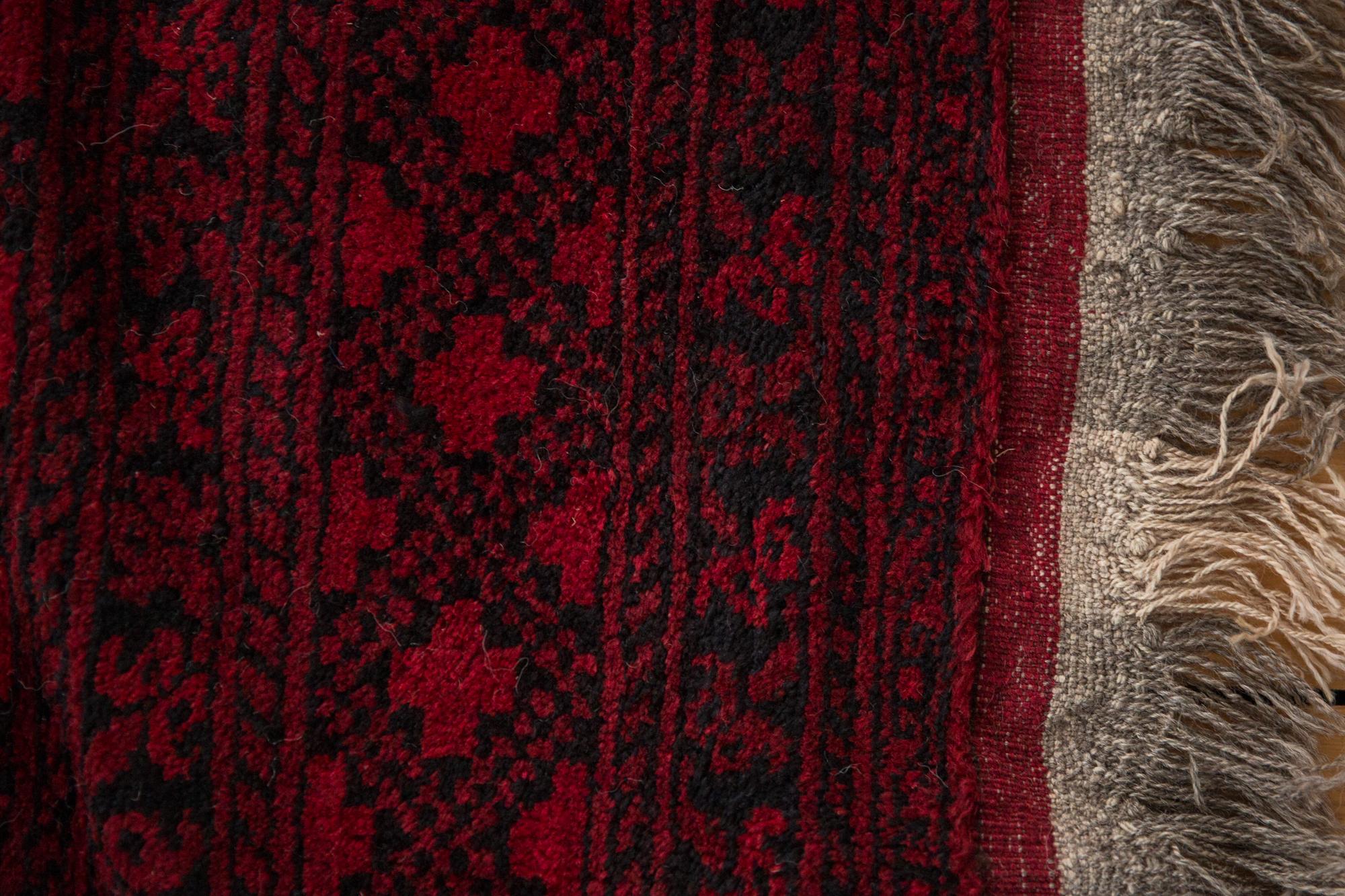 Vintage Afghani Ersari Design Carpet In Good Condition For Sale In Katonah, NY