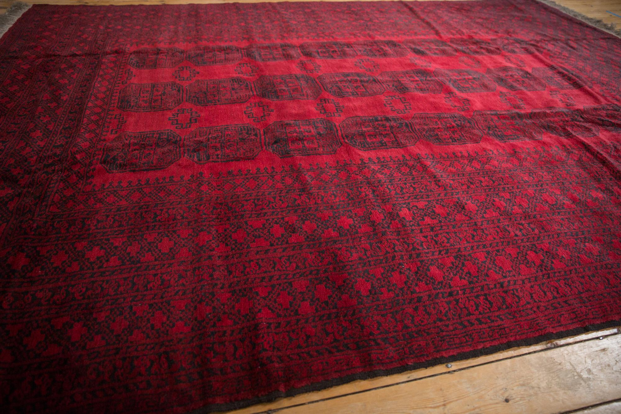 Wool Vintage Afghani Ersari Design Carpet For Sale